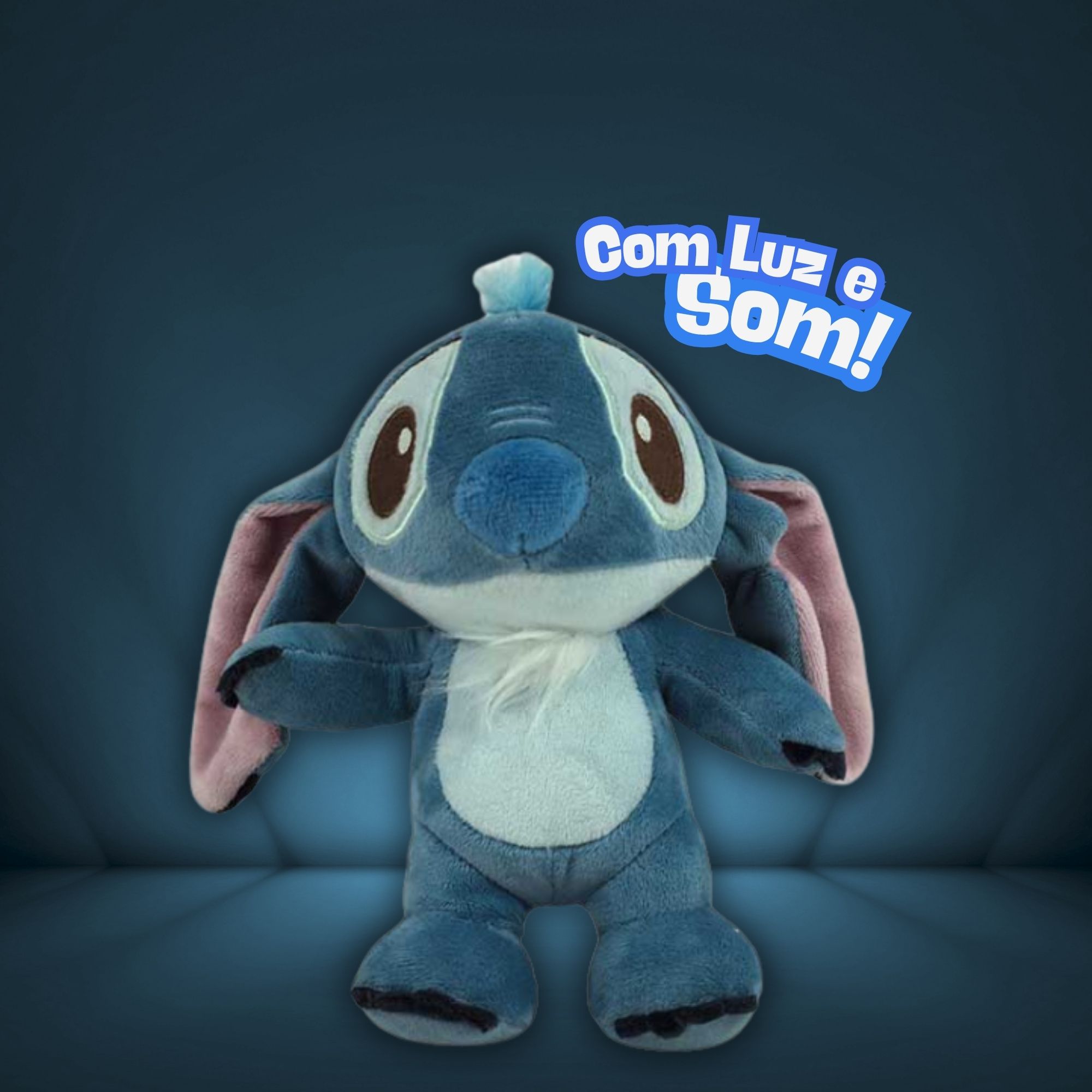 Pelúcia Disney Big Head Stitch c/ Luz e Som Multikids - BR2755