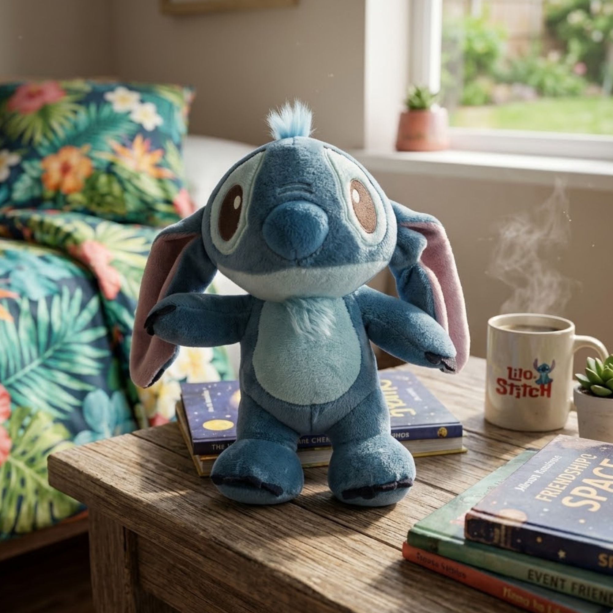 Pelúcia Disney Big Head Stitch c/ Luz e Som Multikids - BR2755