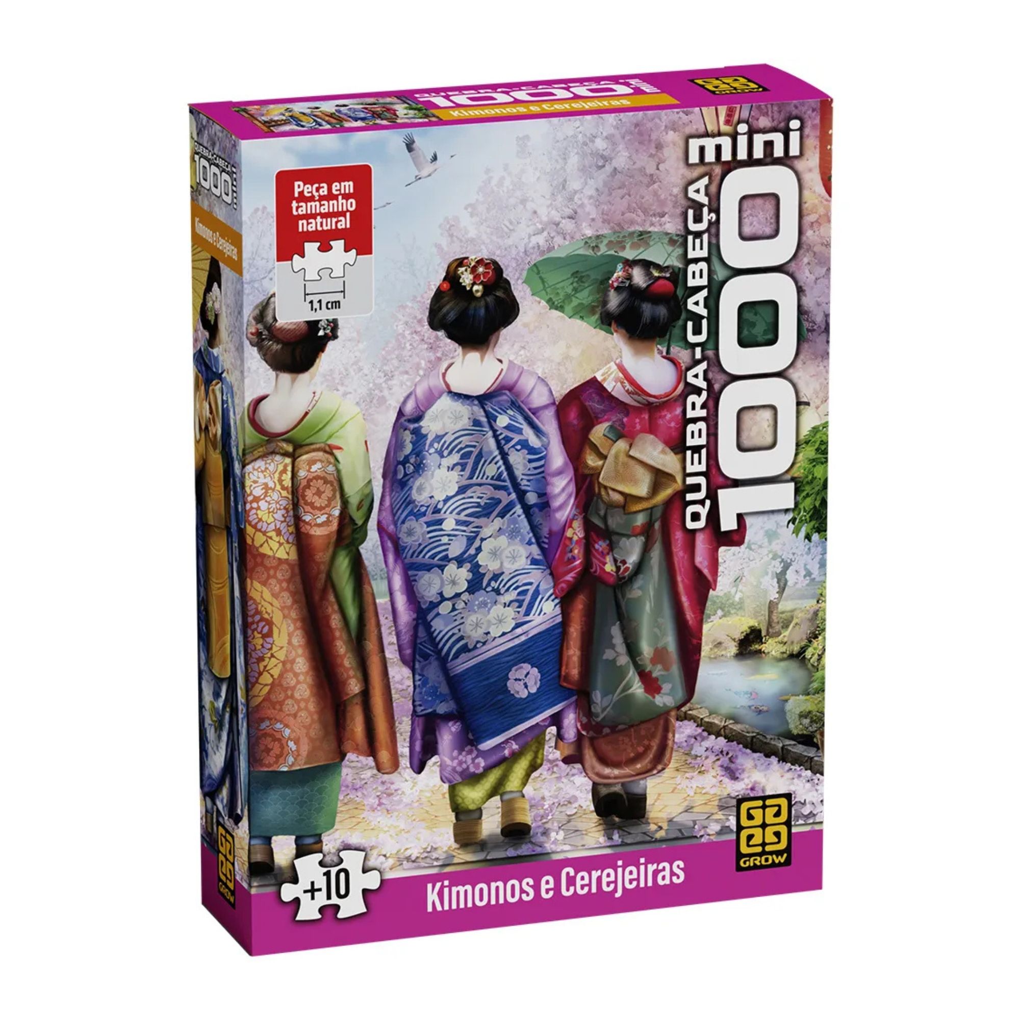 Quebra-Cabeça Kimonos e Cerejeiras 1000 Peças Grow - 5174