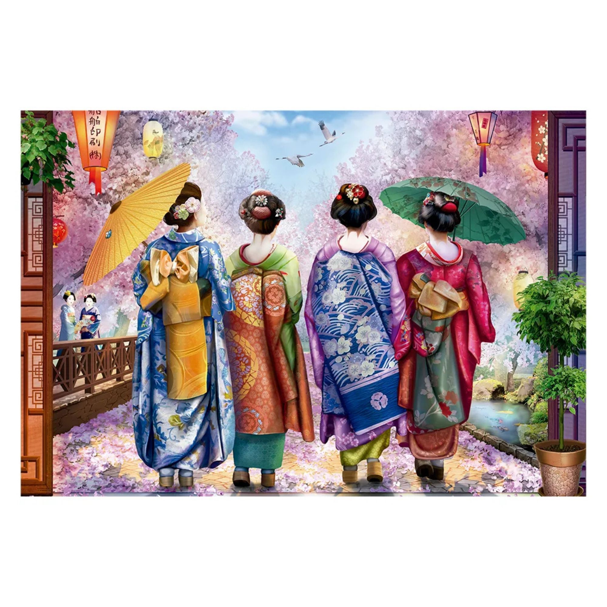 Quebra-Cabeça Kimonos e Cerejeiras 1000 Peças Grow - 5174