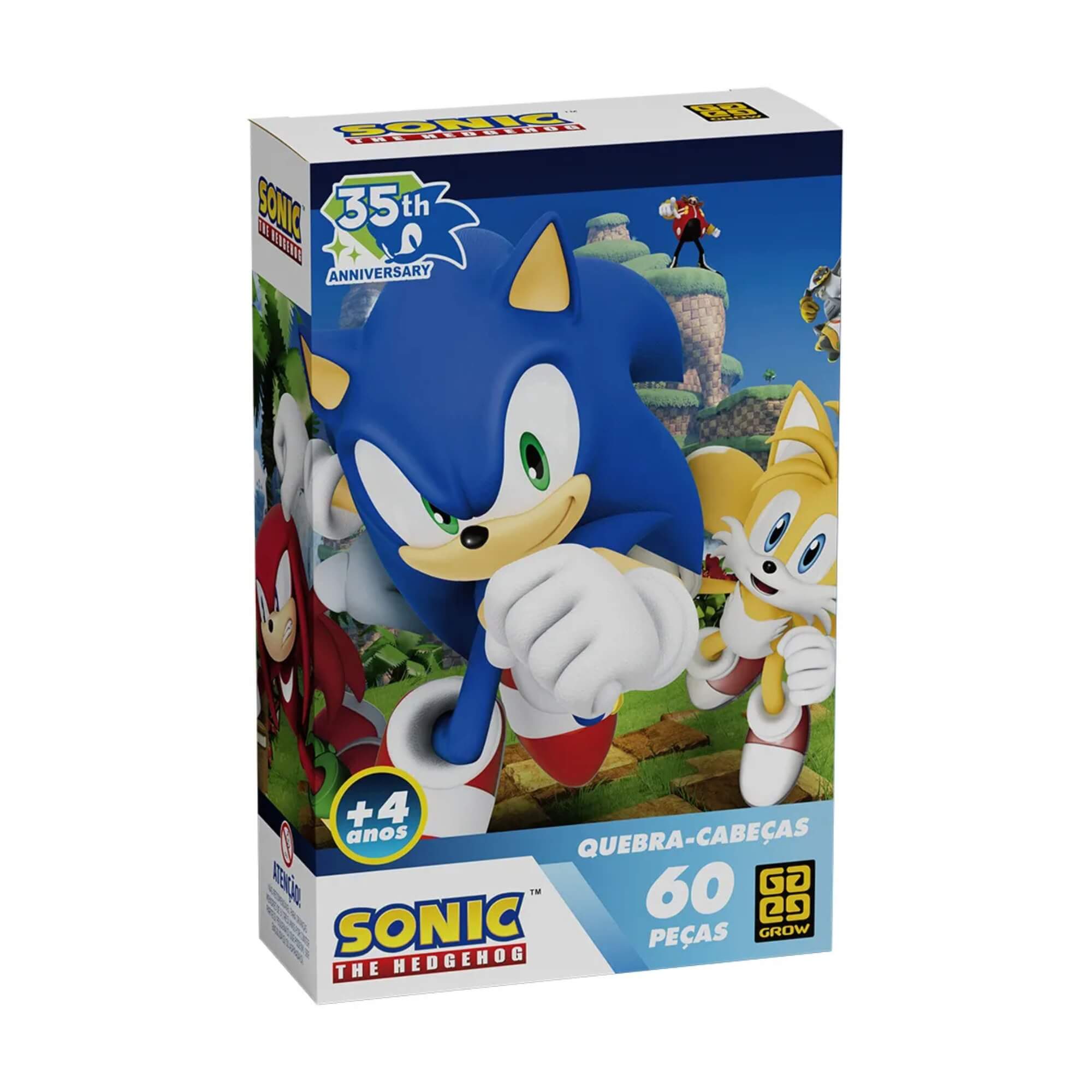Quebra-Cabeça Sonic 60 Peças (Edição de Aniversário - 35 Anos) Grow - 05248