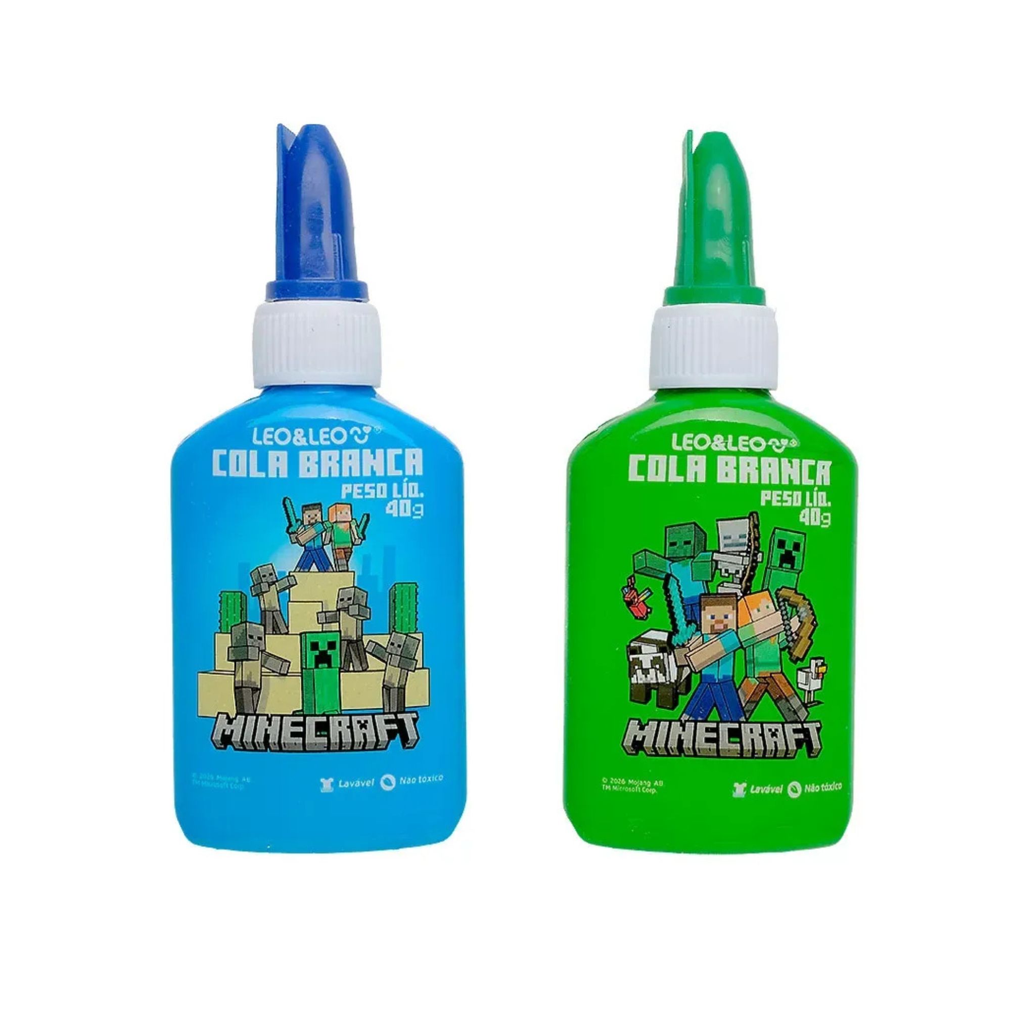 Cola Branca Escolar Líquida Minecraft 40g (Display c/ 12 unidades) Leo&Leo Leonora - 10672
