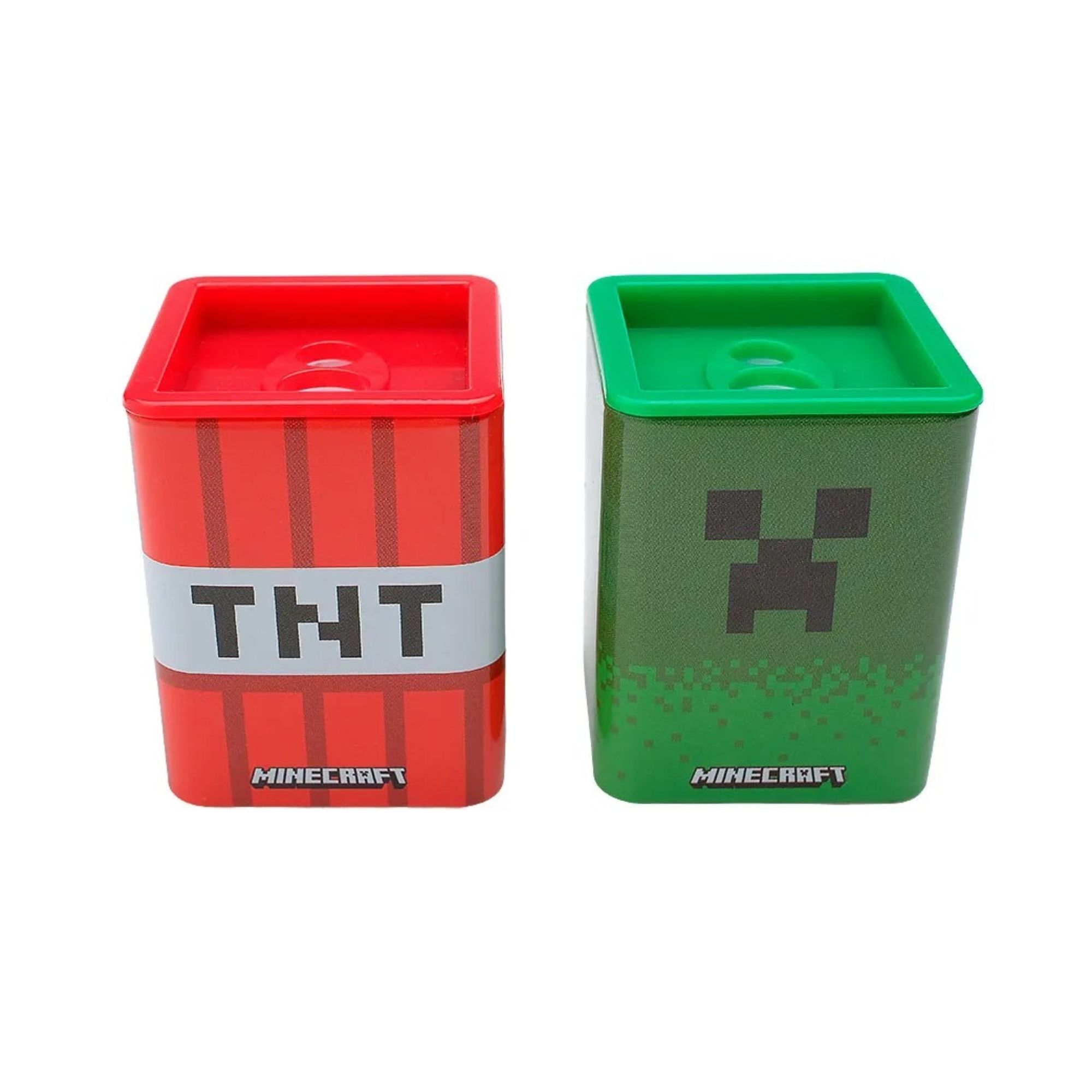 Apontador Latinha Minecraft Quadrado Duplo c/ Depósito (Display c/ 12 und) Leo&Leo Leonora - 10714