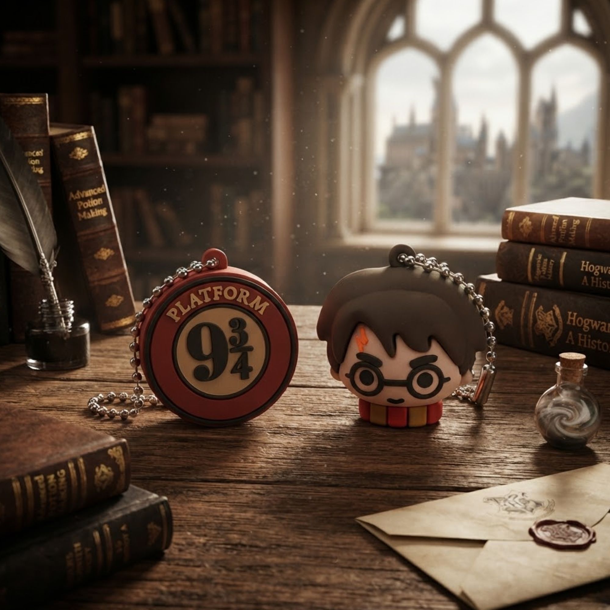 Apontador Chaveiro Formato 3D Harry Potter Sortido (Display c/ 16 und) LeoArte Leonora - 10717