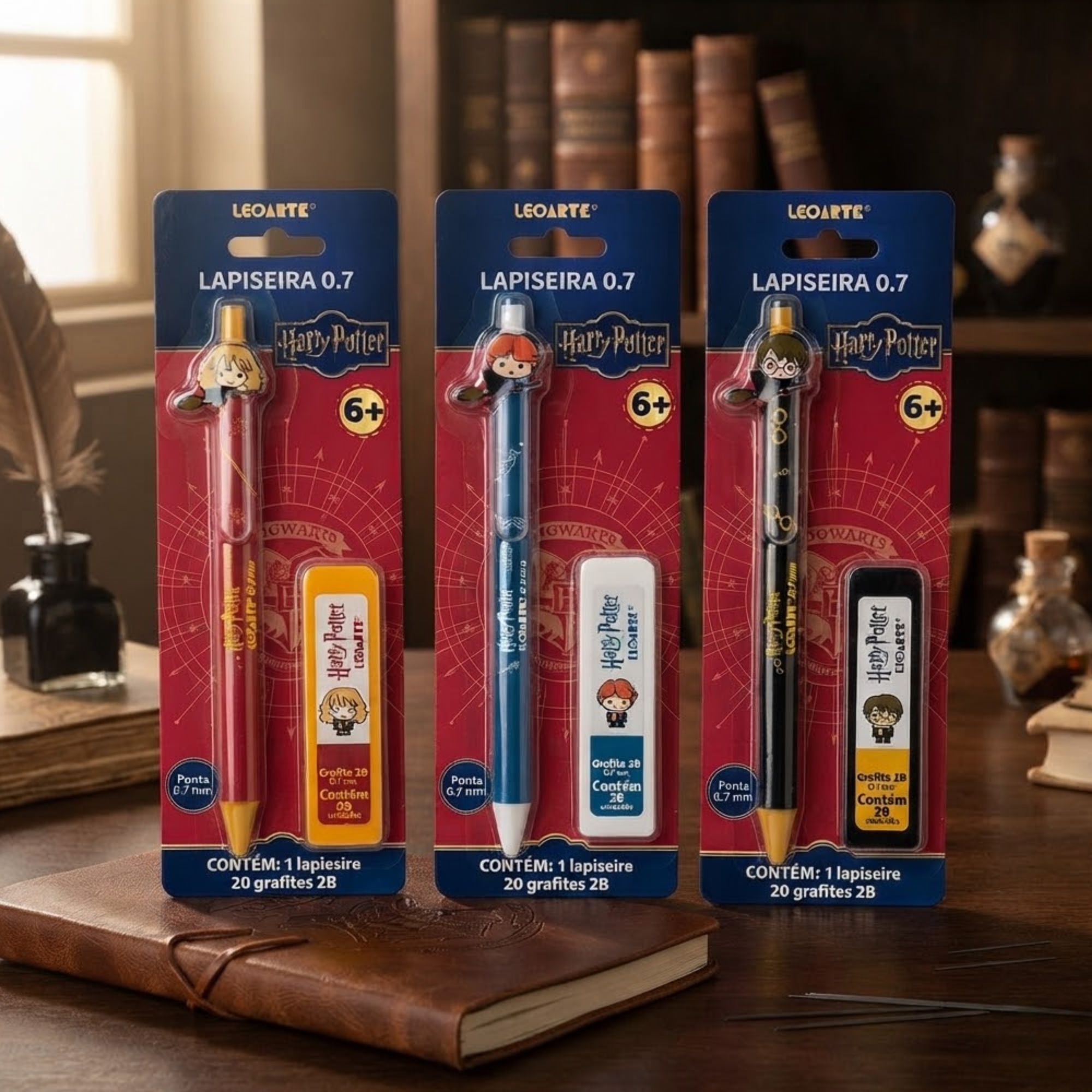 Lapiseira Harry Potter 0.7 com Refil (Display c/ 18 unidades) Leoarte Leonora - 10721