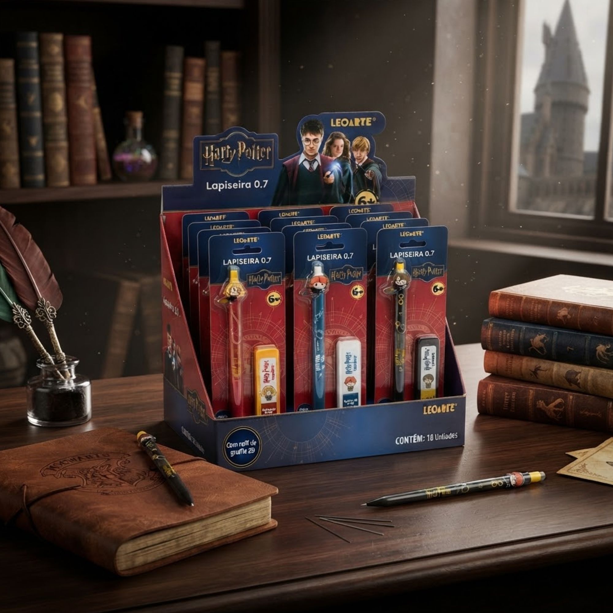 Lapiseira Harry Potter 0.7 com Refil (Display c/ 18 unidades) Leoarte Leonora - 10721