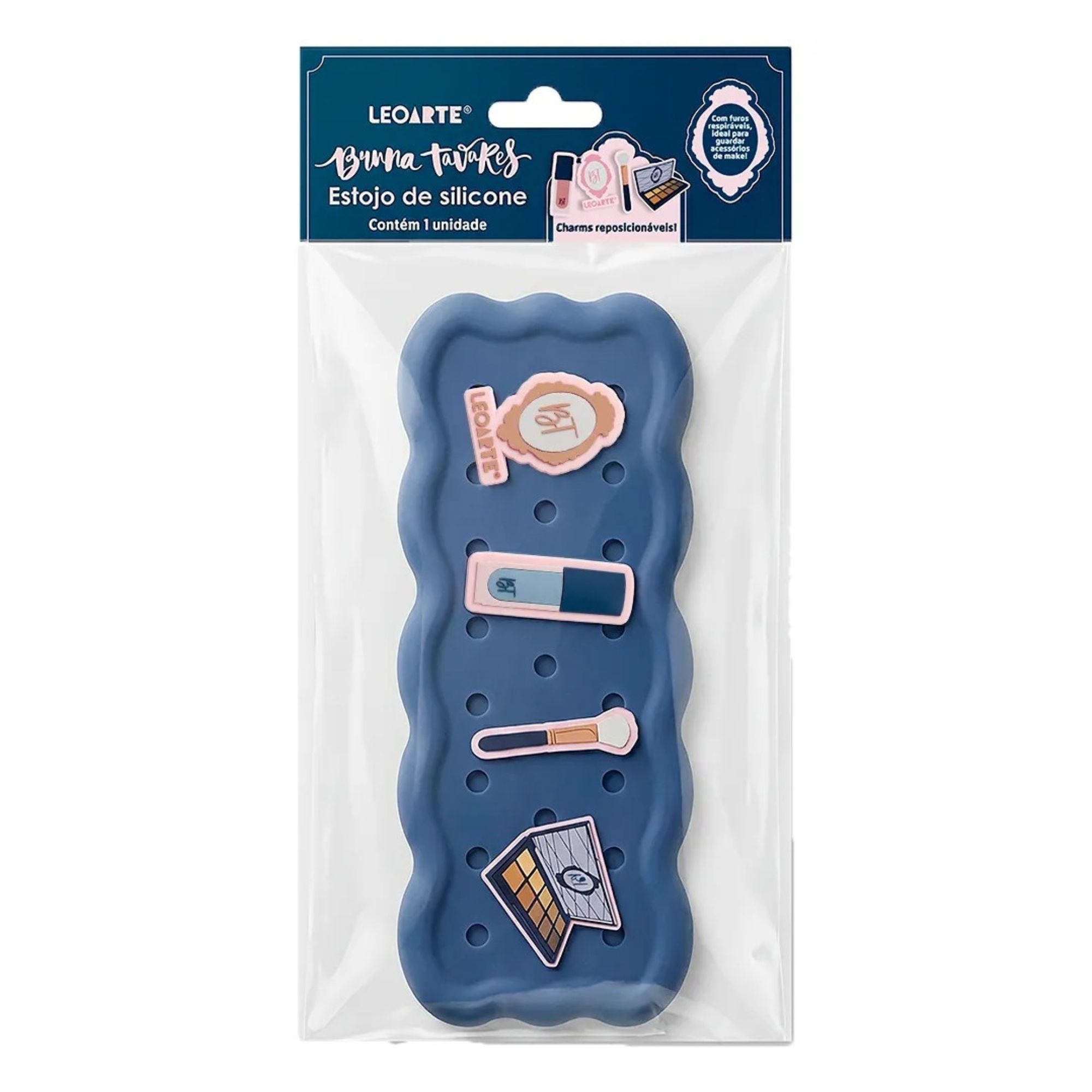 Estojo de Silicone com Pins Bruna Tavares Azul LeoArte Leonora - 10756
