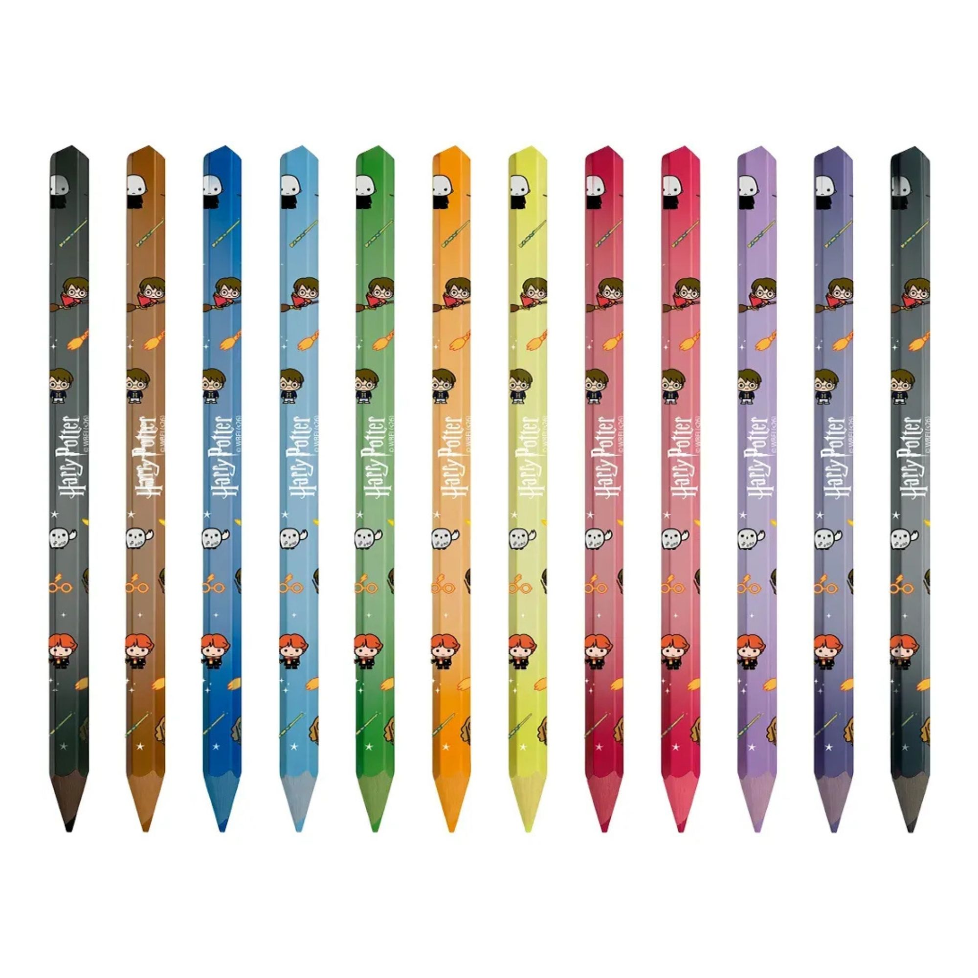 Lápis de Cor Harry Potter Formato Triangular 12 Cores Leo&Leo Leonora - 10764
