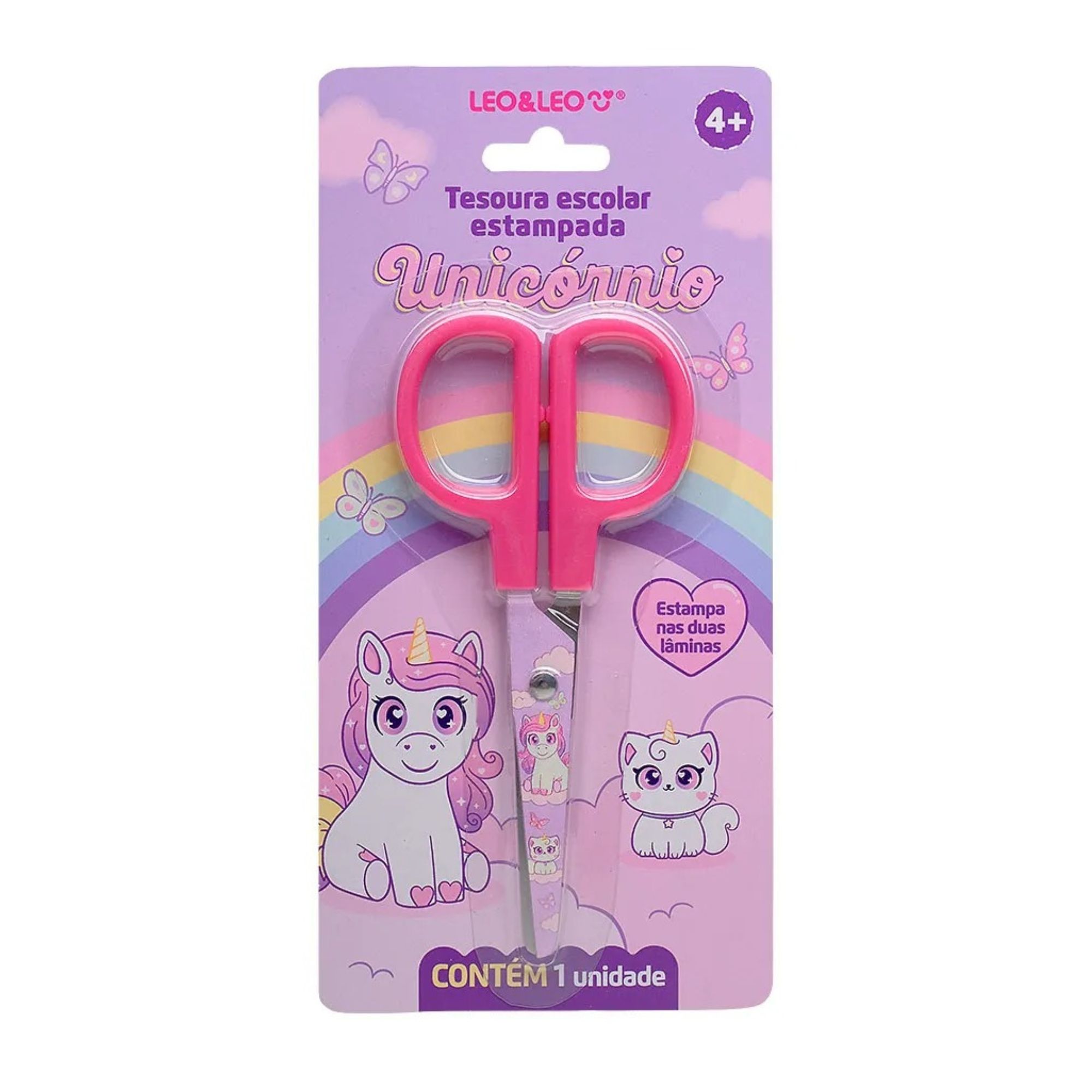 Tesoura Escolar Estampada Unicórnio Leo&Leo Leonora - 10778