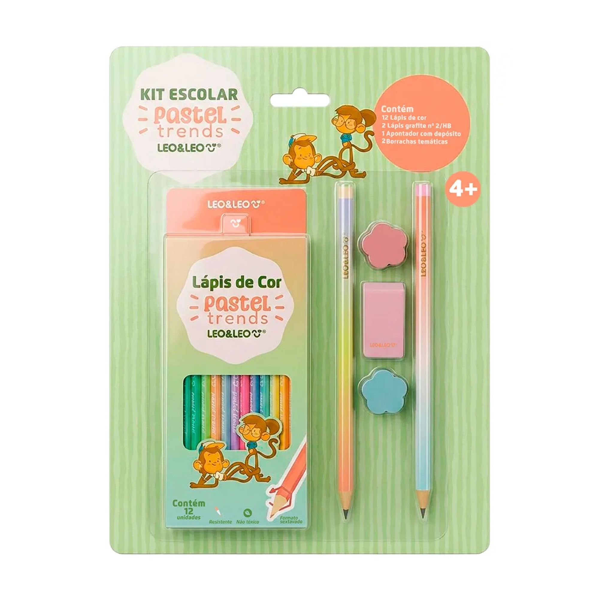 Kit Escolar Pastel Trends 17 Itens Leo&Leo Leonora - 10820