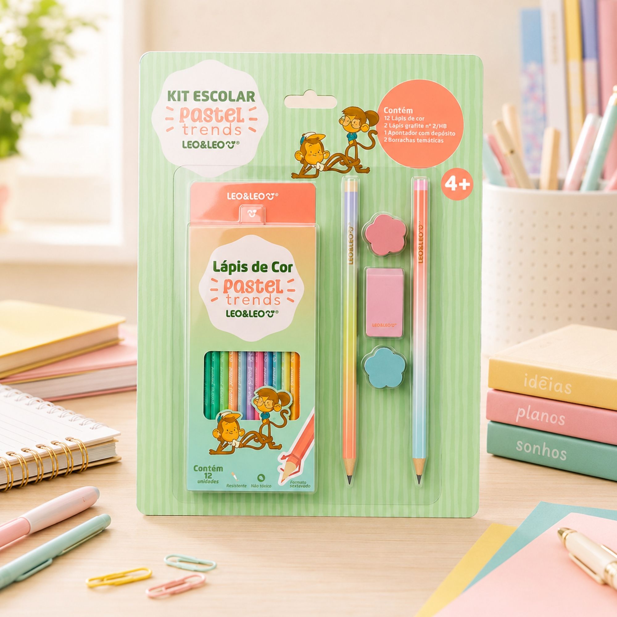 Kit Escolar Pastel Trends 17 Itens Leo&Leo Leonora - 10820