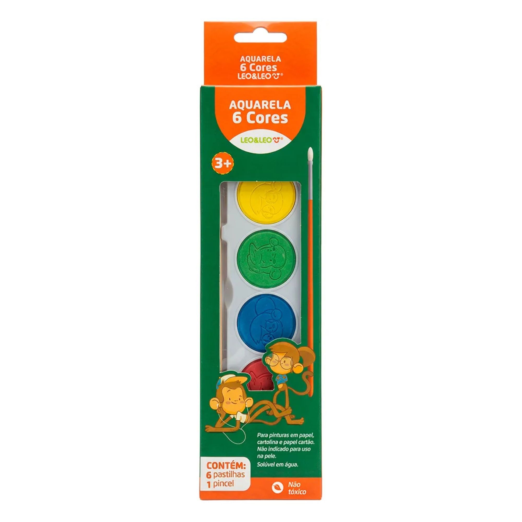 Estojo Aquarela 6 Cores com Pincel Leo&Leo Leonora - 10883