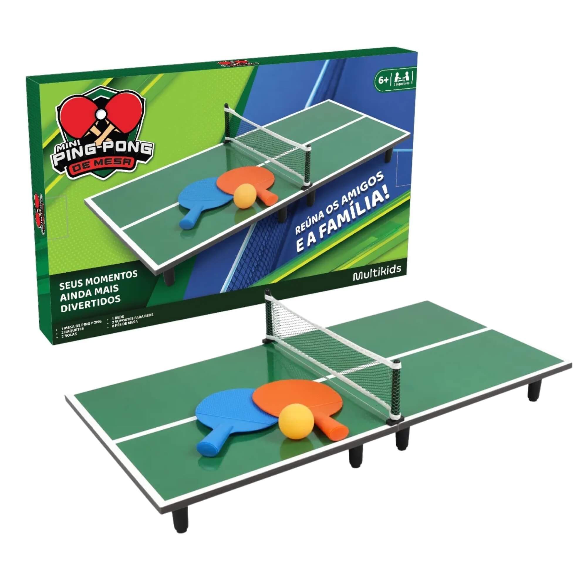 Jogo Mini Ping Pong de Mesa Multikids - BR2071