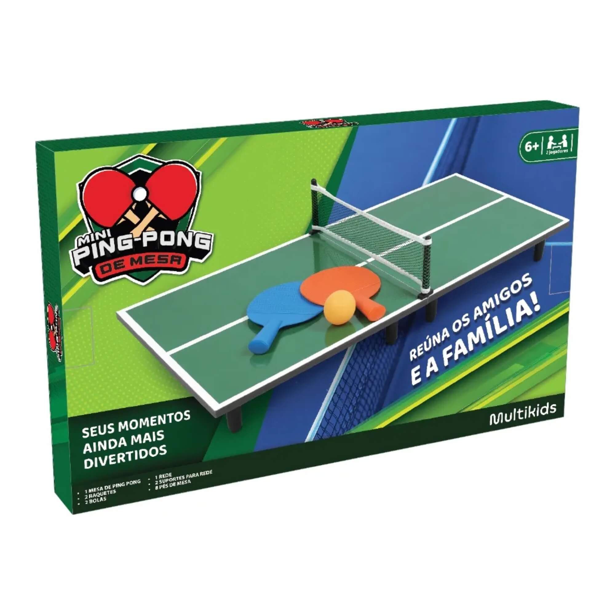 Jogo Mini Ping Pong de Mesa Multikids - BR2071