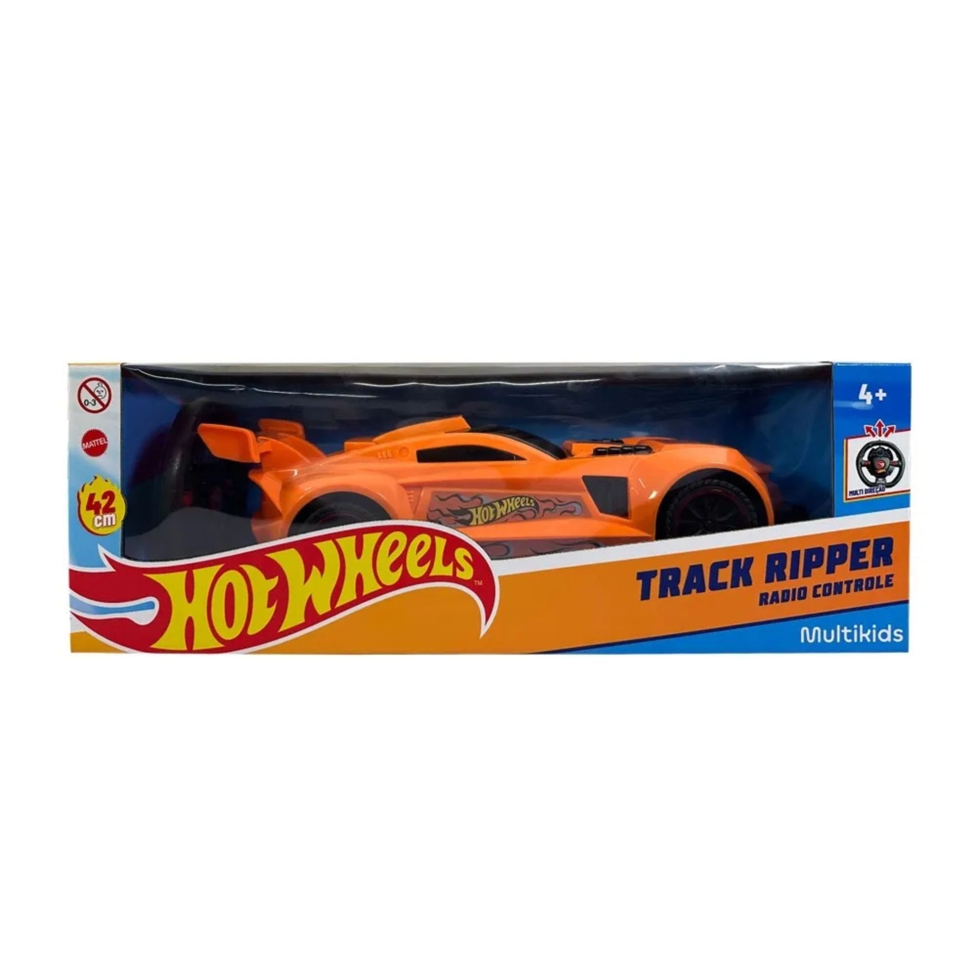 Brinquedo Carro de Controle Remoto Hot Wheels Track Ripper Laranja Multikids - BR2580