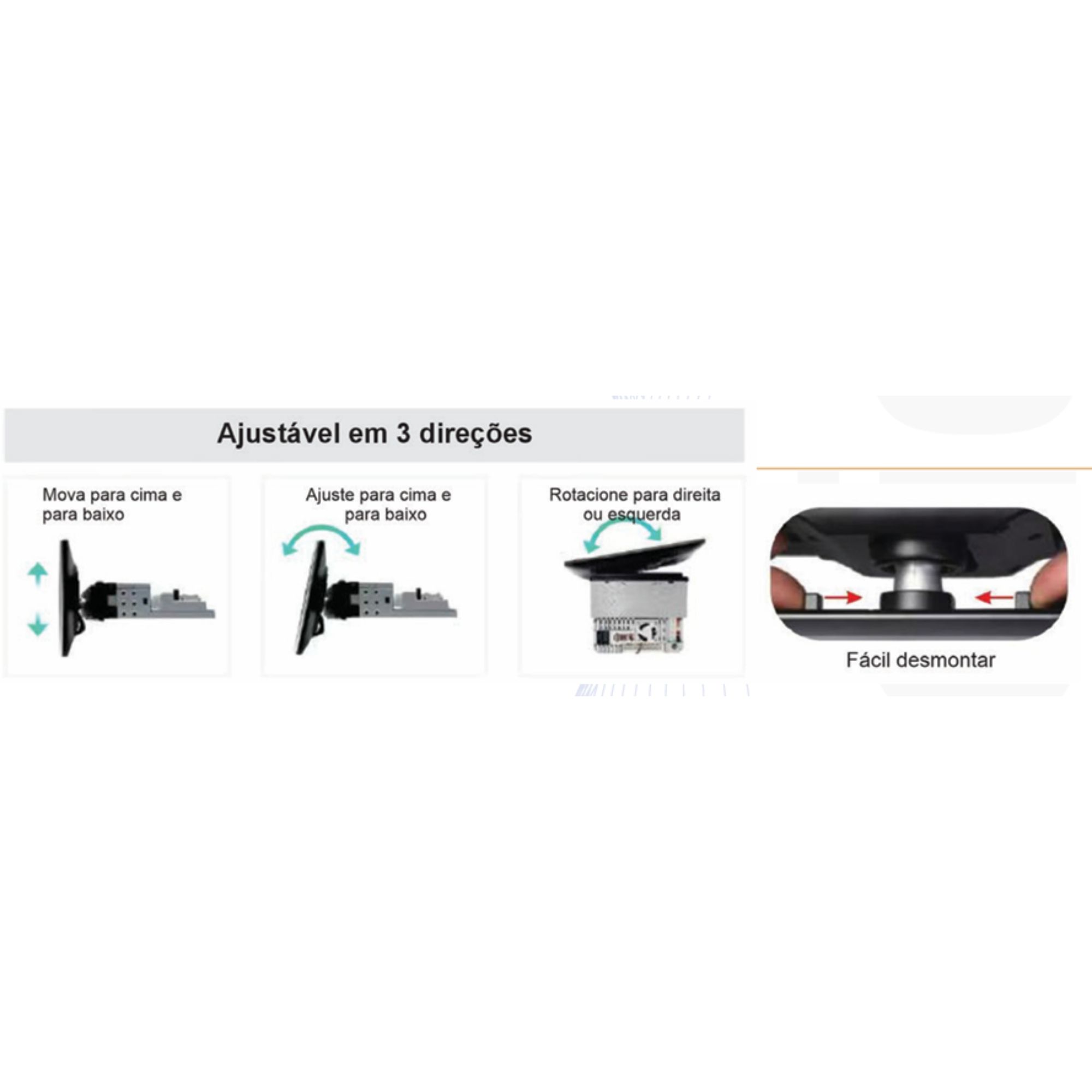 Central Multimídia Tela Giratória Android 10" Carplay e Android Auto s/ Fio Roadstar - RS1115BR MI