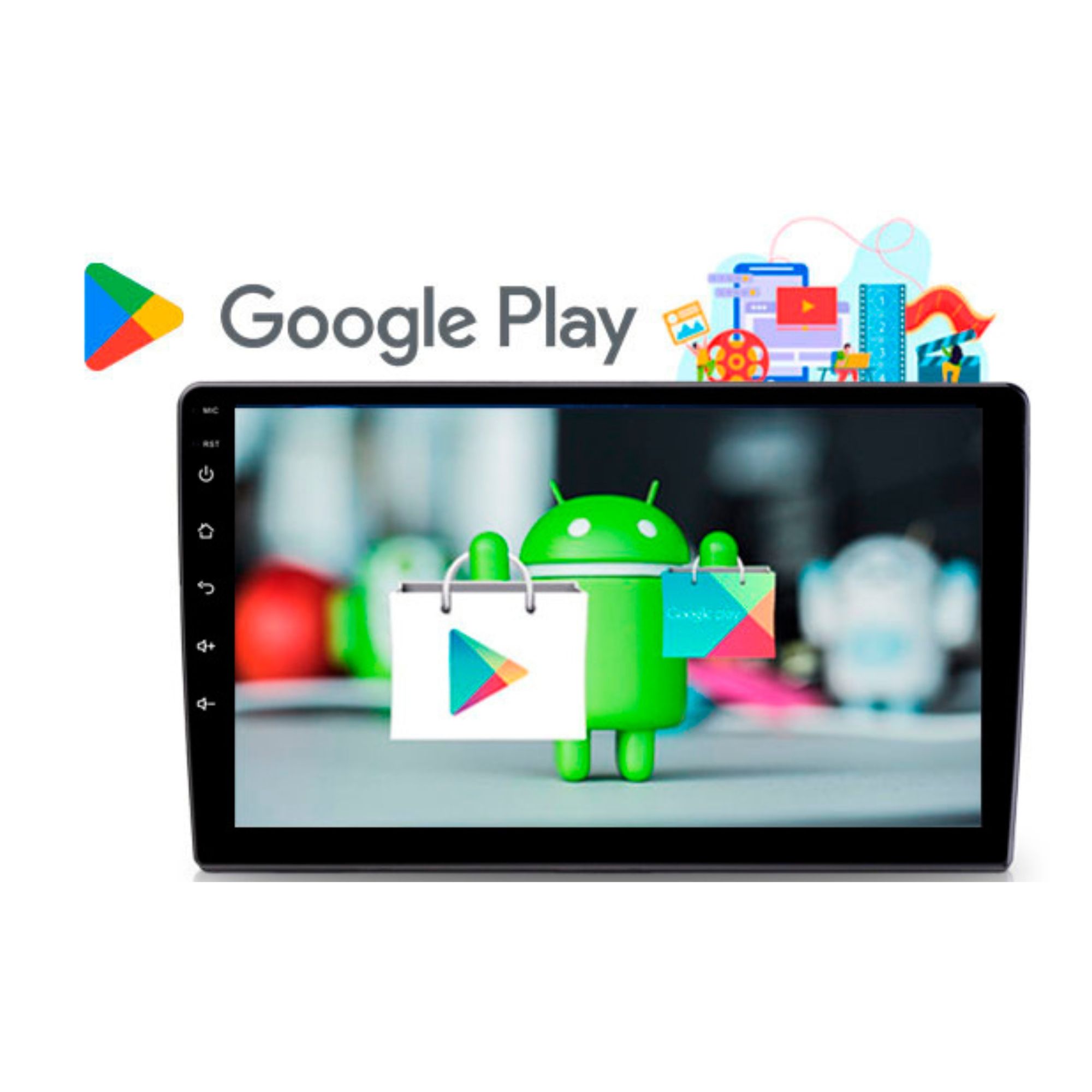 Multimídia Android c/ IA 10" Octa Core 1.6 Ghz 4x50W RMS Roadstar - RS1025BR IA MI