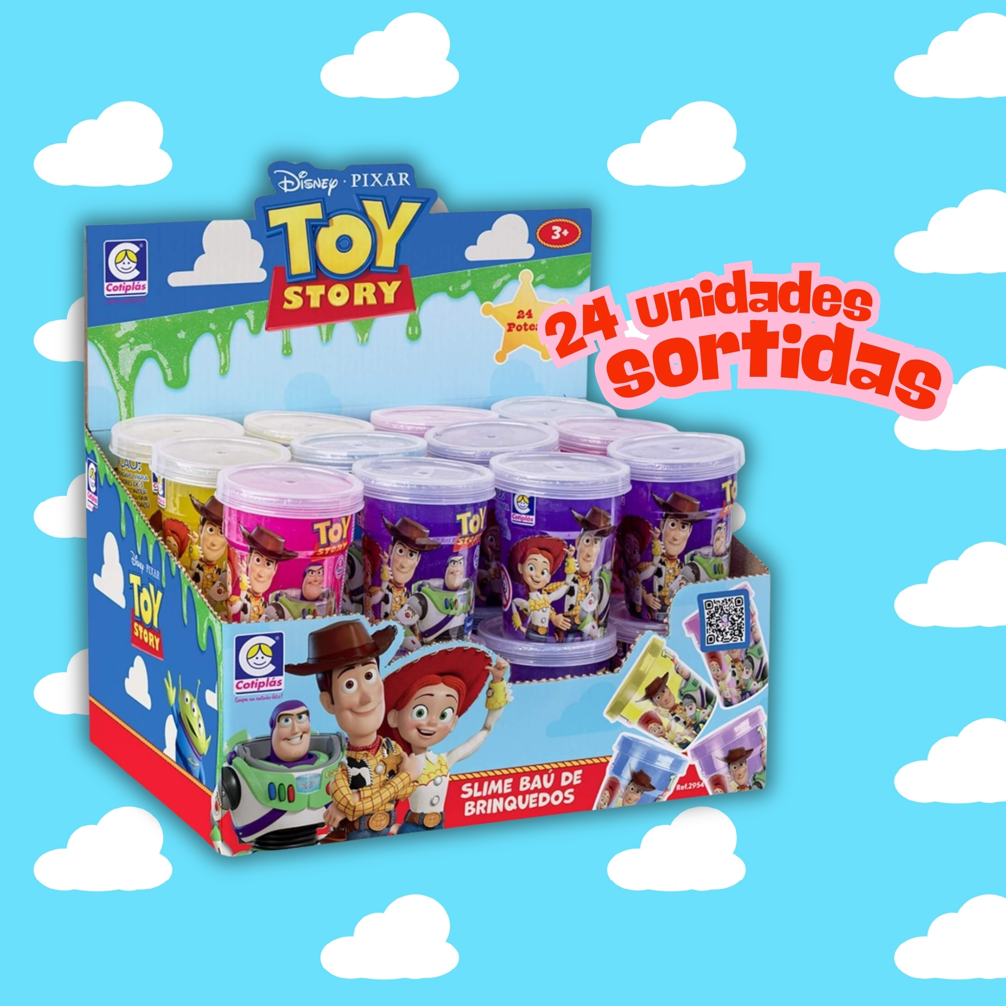 Kit com 24 Slimes Baú de Brinquedos Toy Story (cores sortidas)