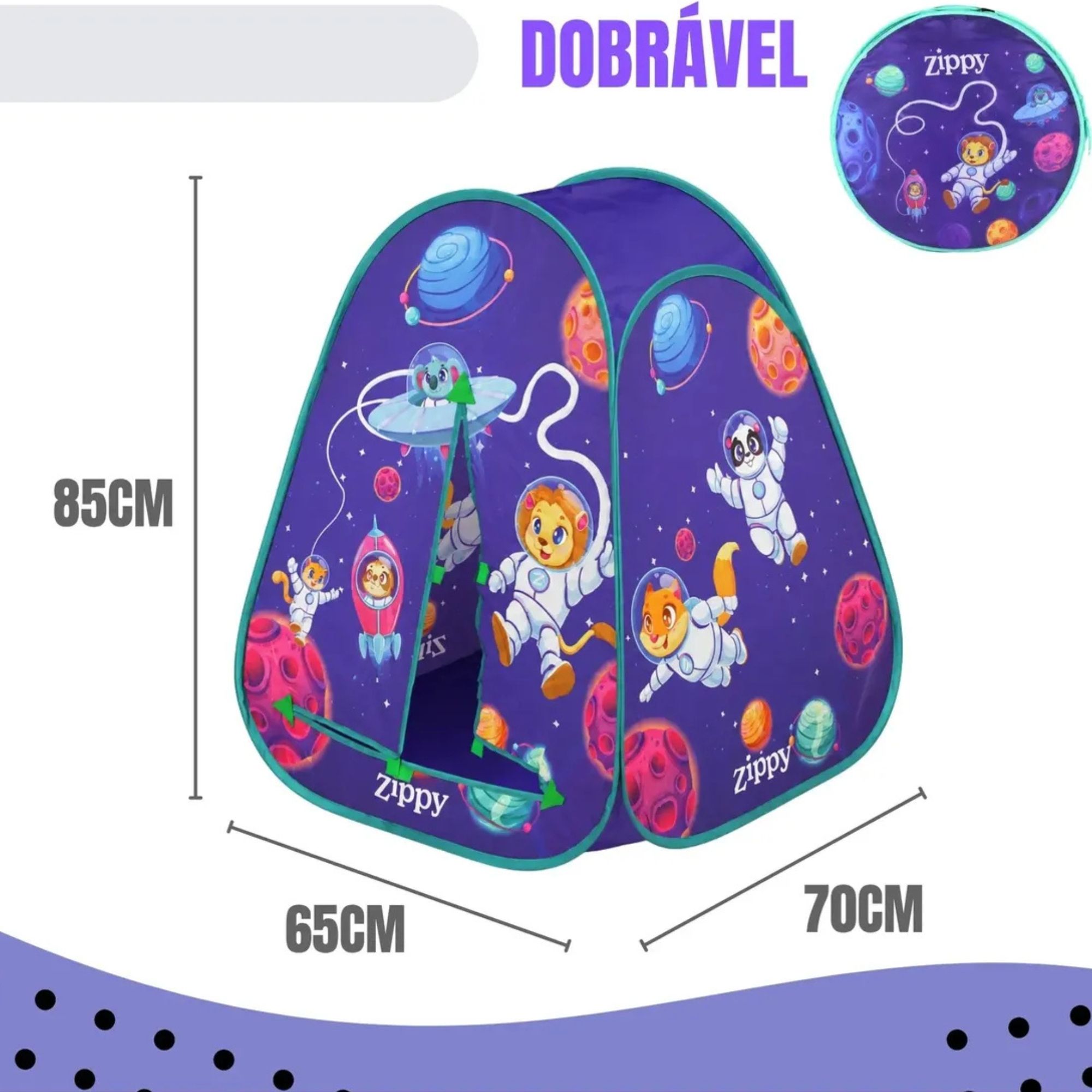Barraca Toca Infantil Dobrável Espaço Astronauta Zippy Toys - 16239
