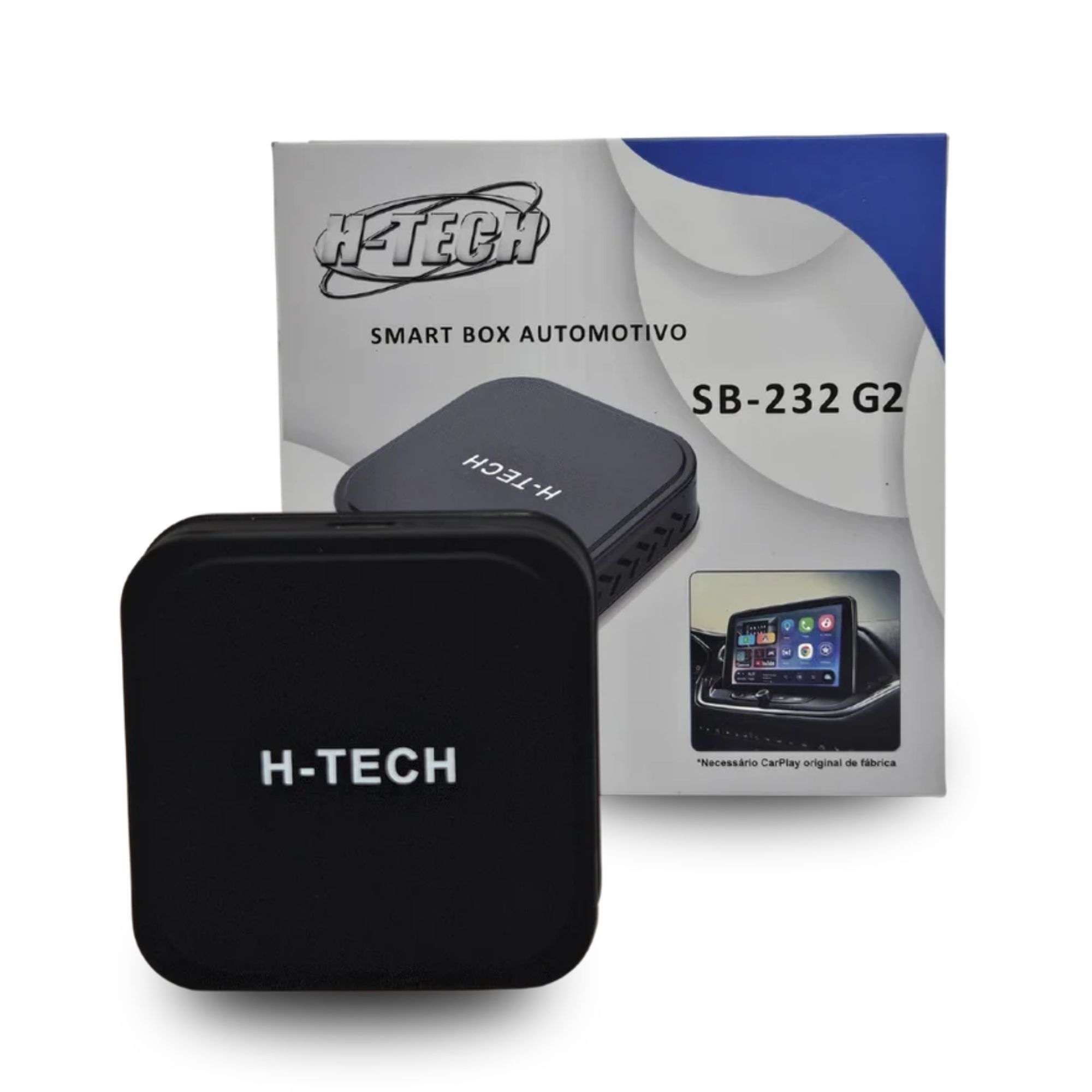 Streaming Box Automotivo Quad-core 2GB+32GB Carplay e Android Auto s/ Fio H-Tech - SB232 G2