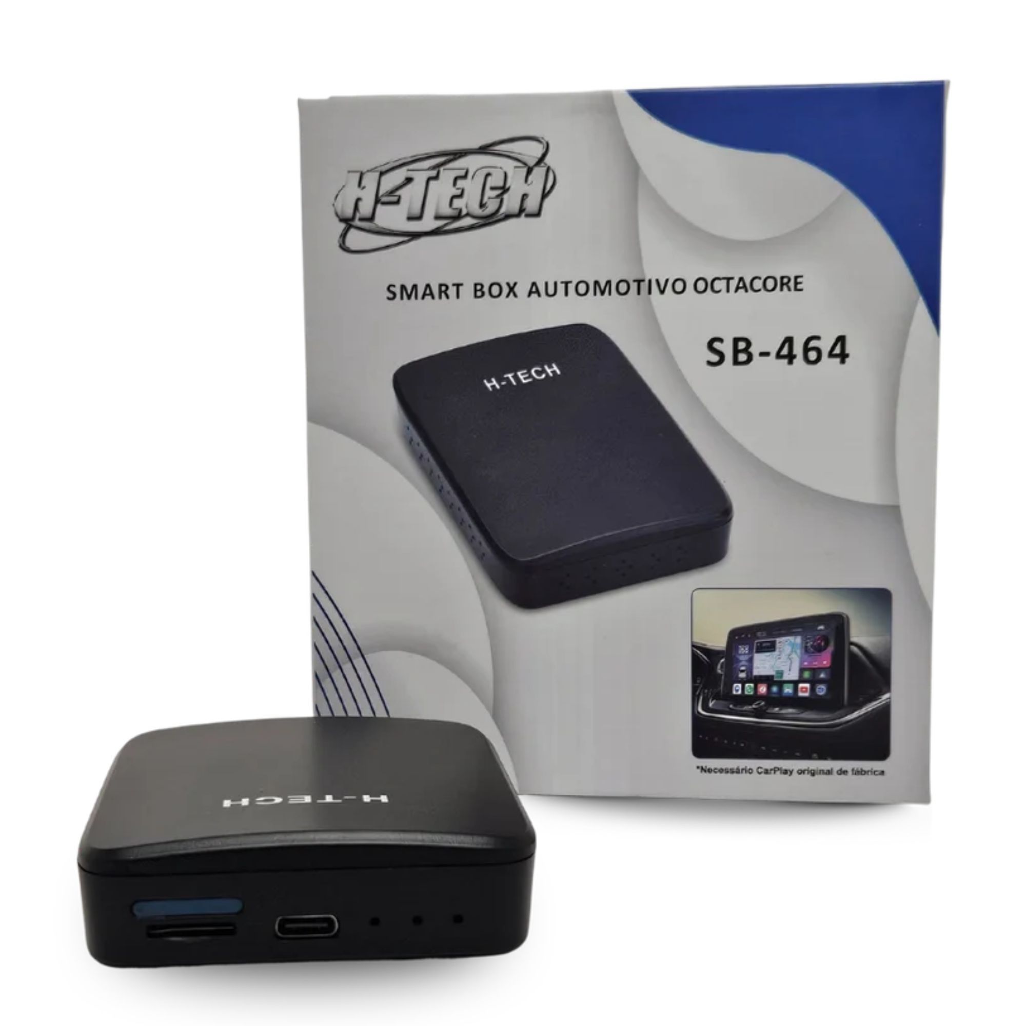 Streaming Box Carplay Android Auto Sem Fio H-Tech - SB464 4+64GB