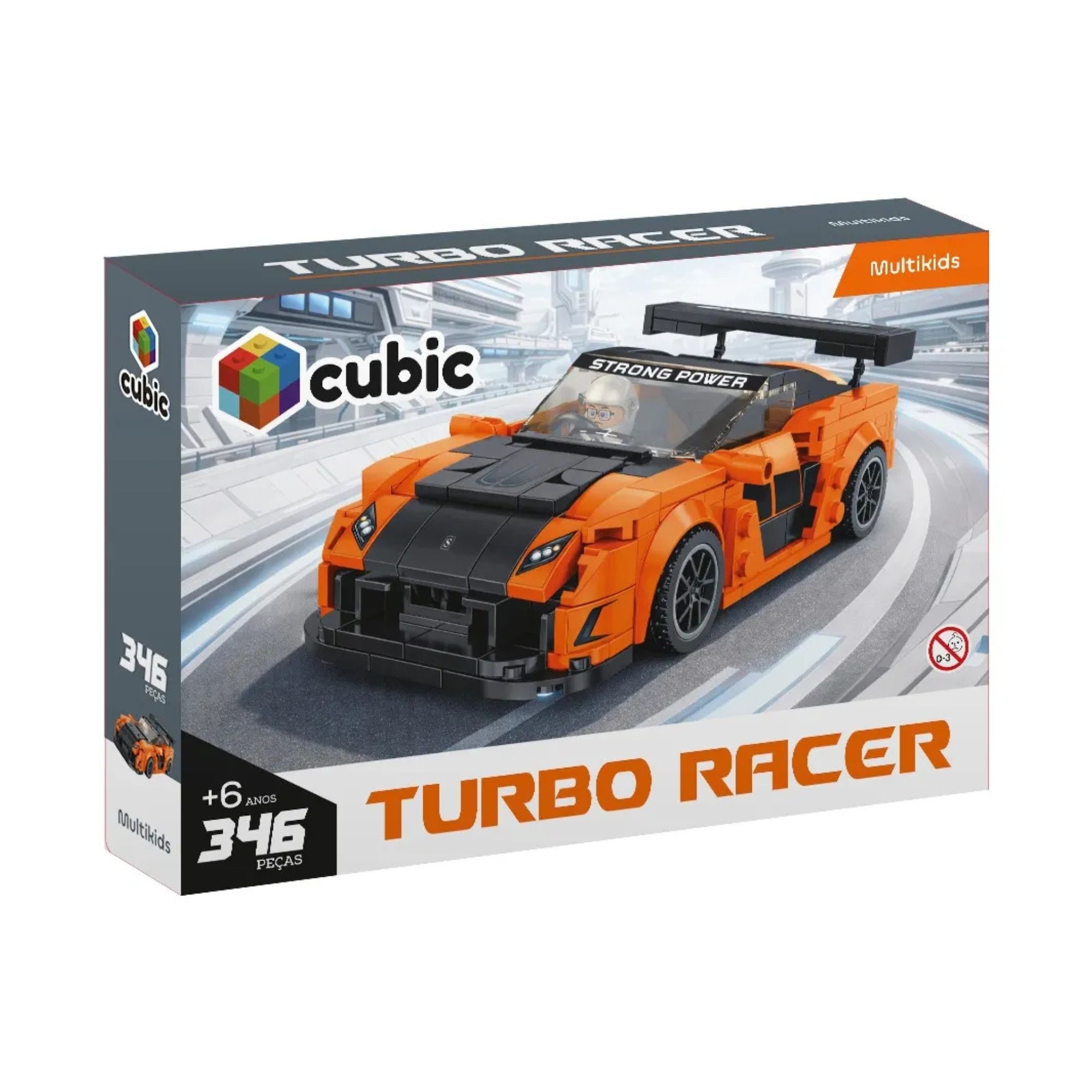 Blocos de Montar Cubic Carro Turbo Racer 346 Peças Multikids - BR2624