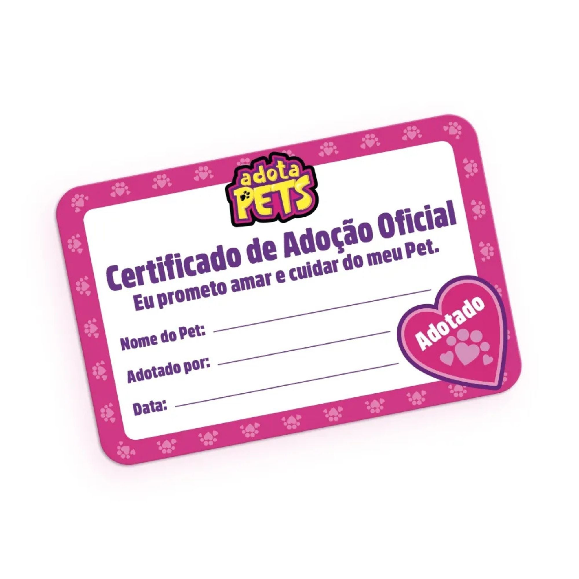 Pelúcia Adota Pets Caramelo com Acessórios e Certificado de Adoção Multikids - BR2602