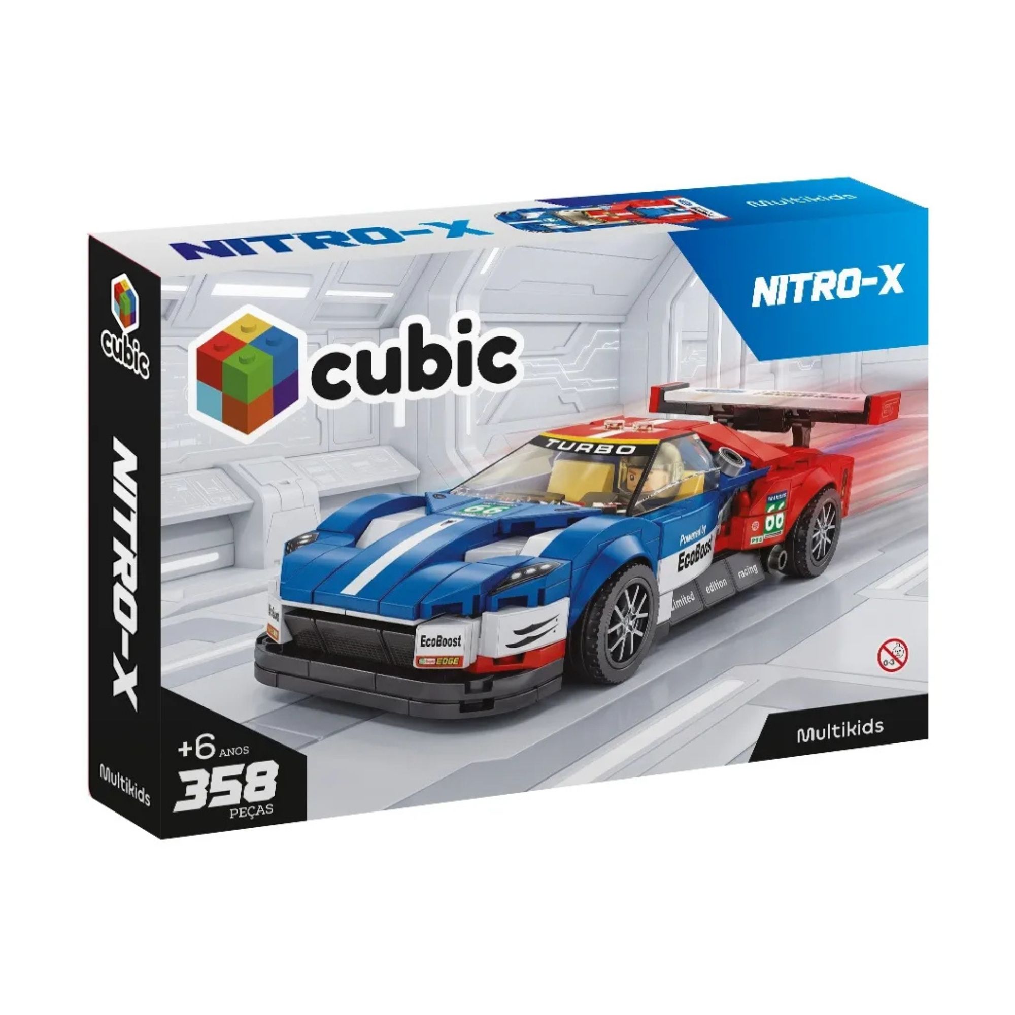 Blocos de Montar Cubic Carro Nitro X 358 Peças Multikids - BR2625