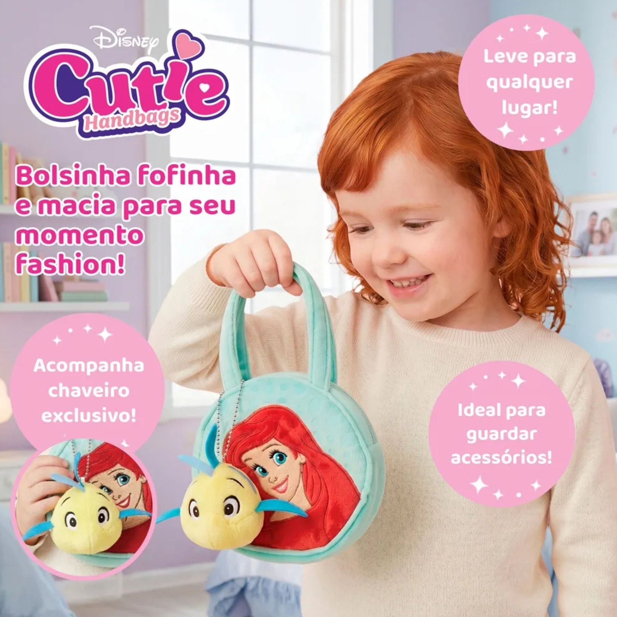 Bolsa Infantil Disney Princesa Ariel Cutie Handbags Multikids - BR2586