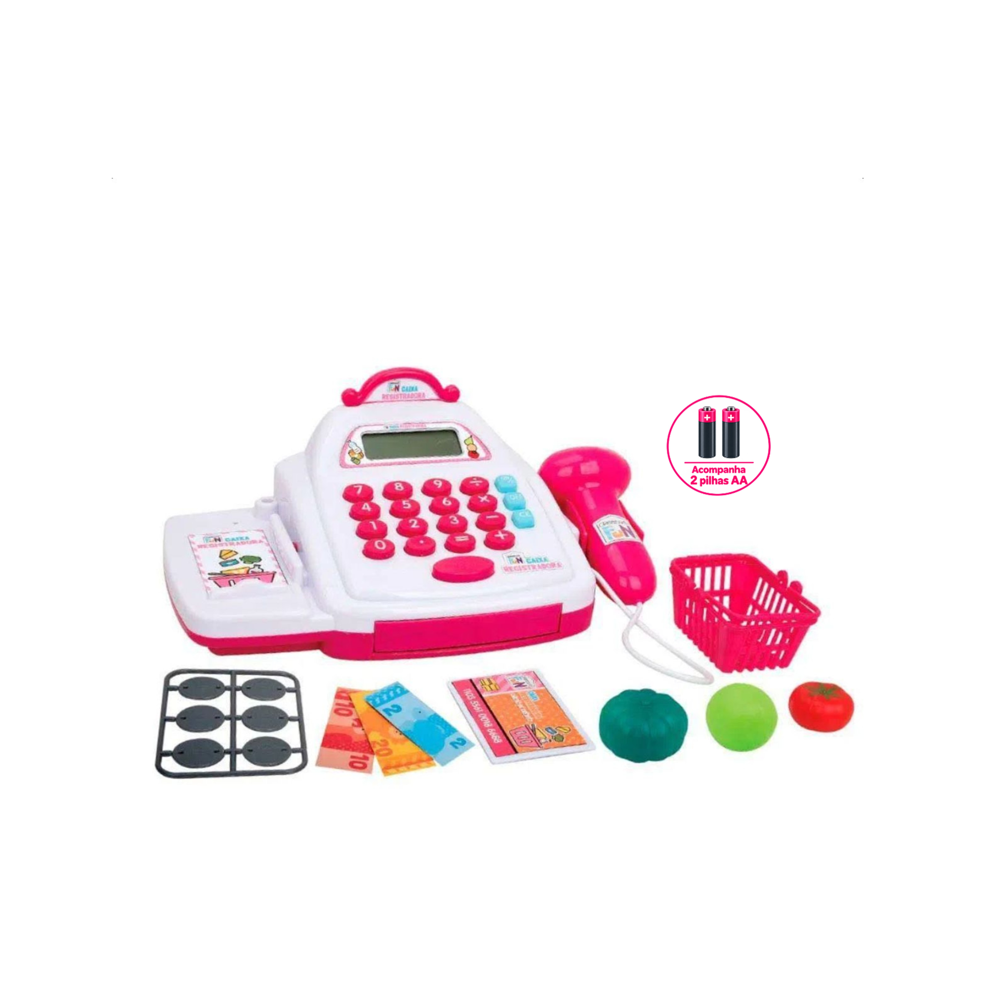 Brinquedos & Jogos Educativos Multikids para Frente de Caixa - Caixa Registradora Rosa