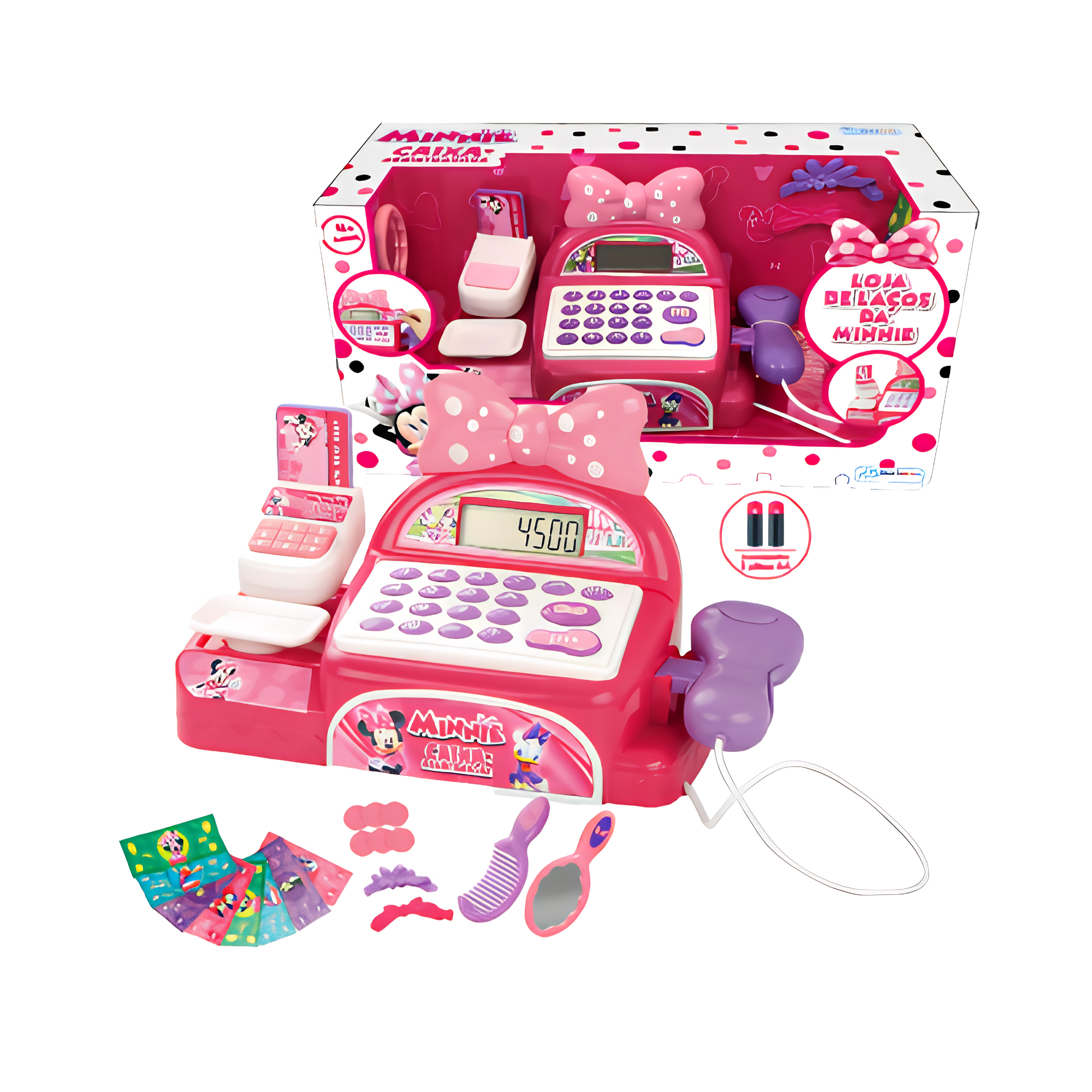 Caixa Registradora Loja de Laço Minnie Multikids (acompanha pilhas)