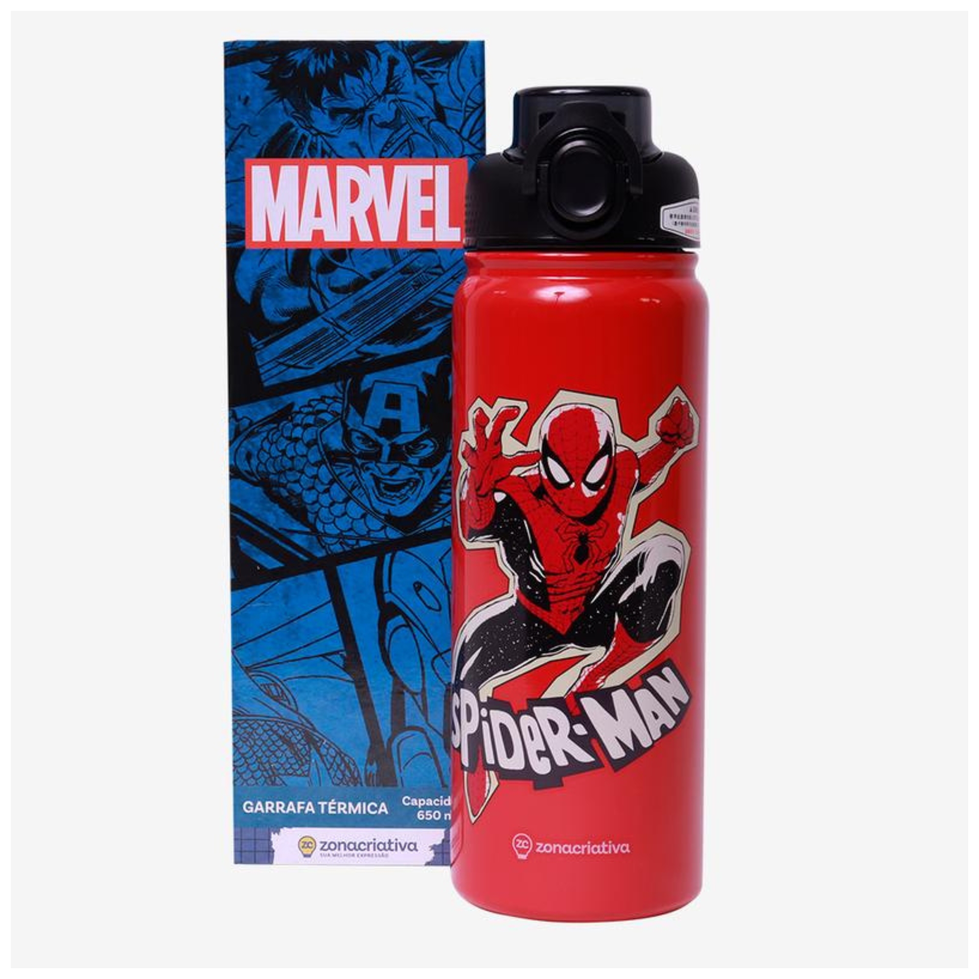 Garrafa Galaxy 650ml Spider Man Homem Aranha Zona Criativa - 10073506