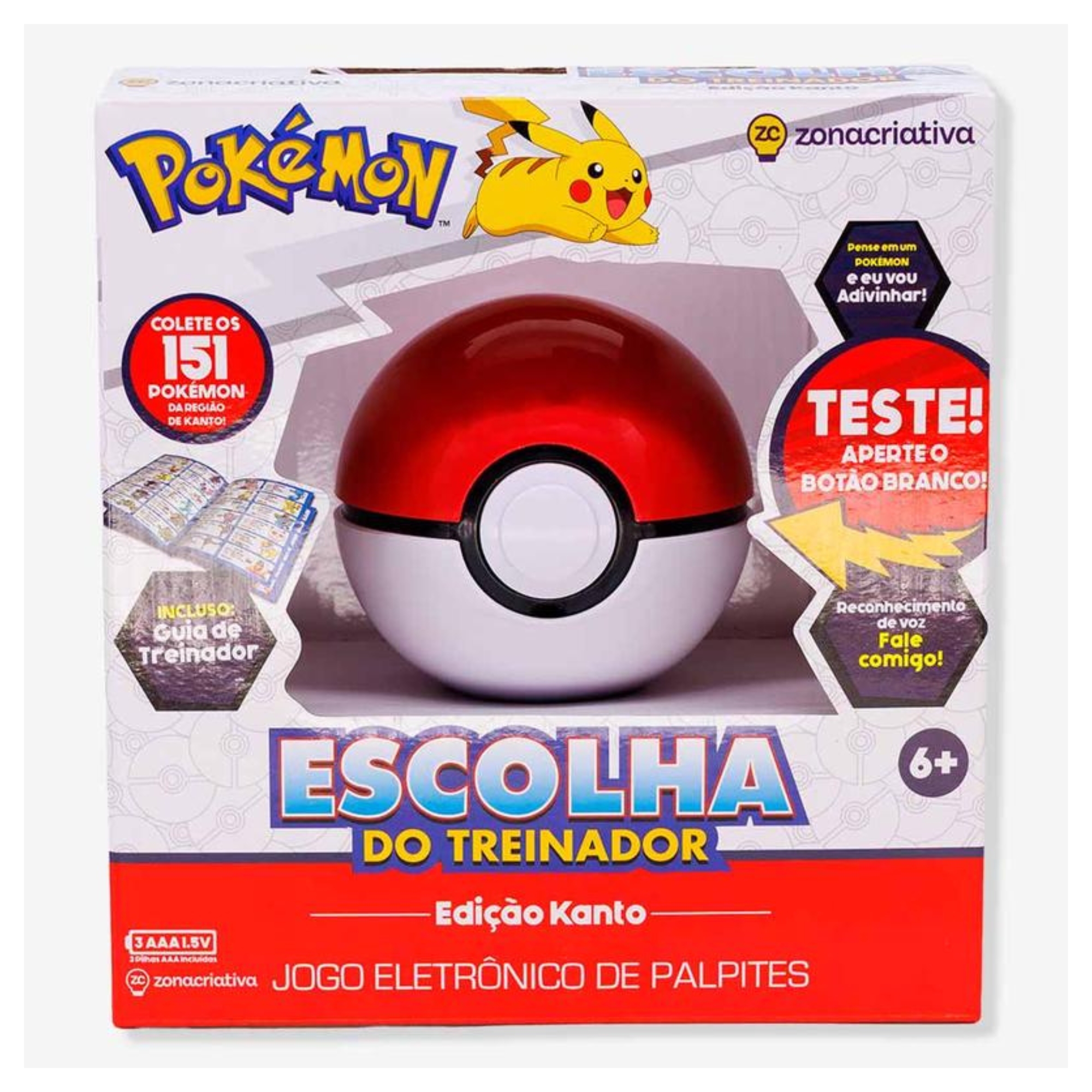 Brinquedo Pokemon Trainer Guess Escolha do Treinador Pokebola Zona Criativa - 10100037