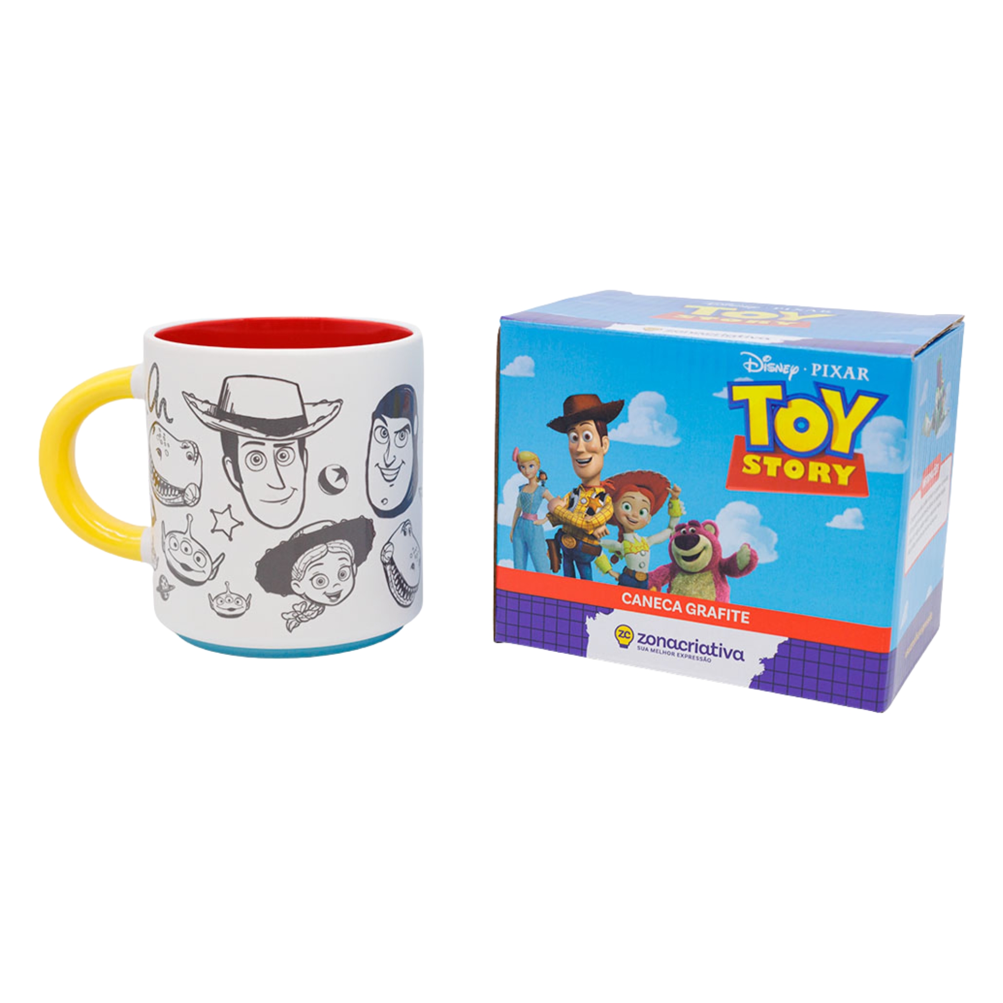Caneca Grafite 500ml Toy Story Zona Criativa - 10026956