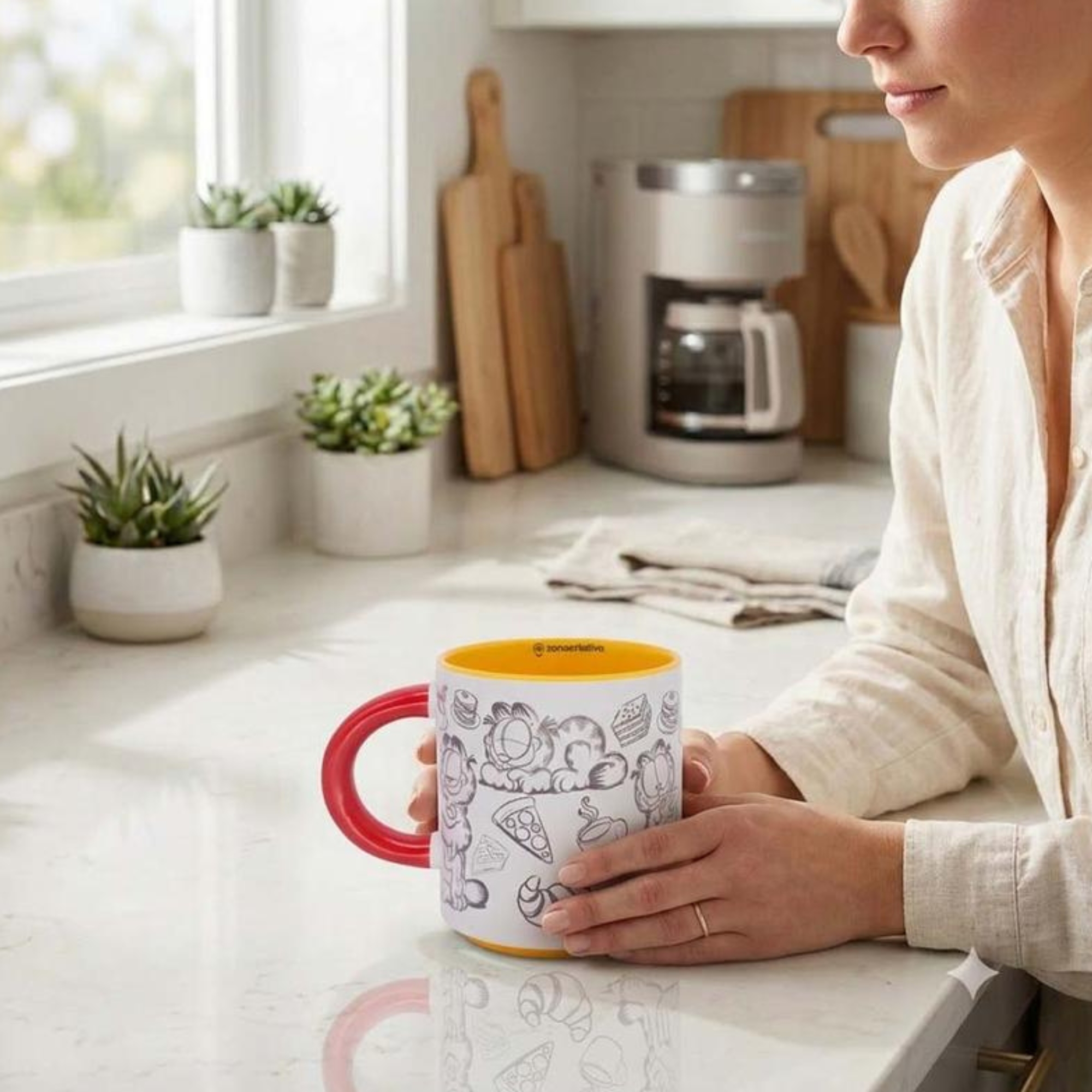 Caneca Grafite 500ml Garfield Zona Criativa - 10026960