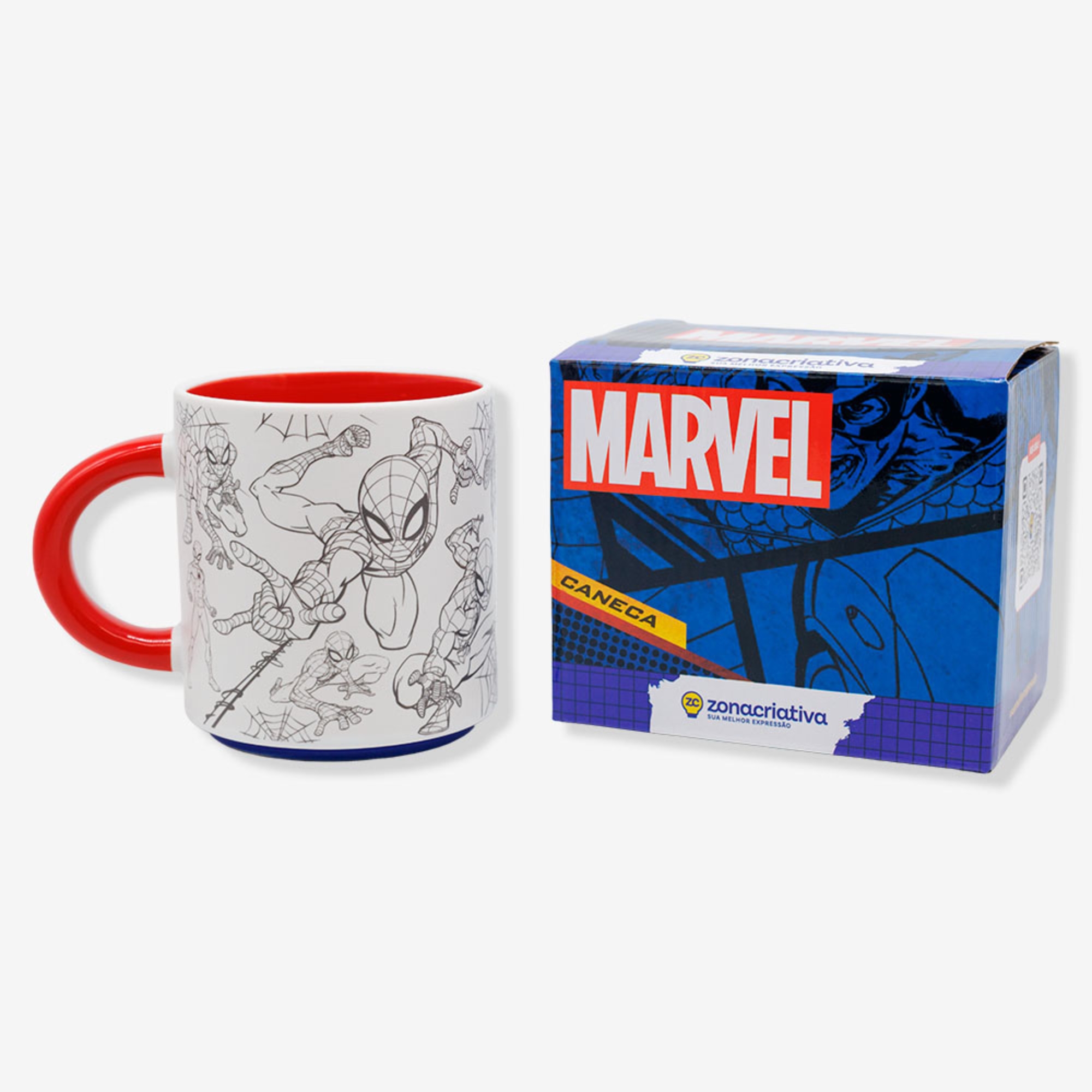 Caneca Grafite 500ml Spider Man Homem Aranha Zona Criativa - 10026965
