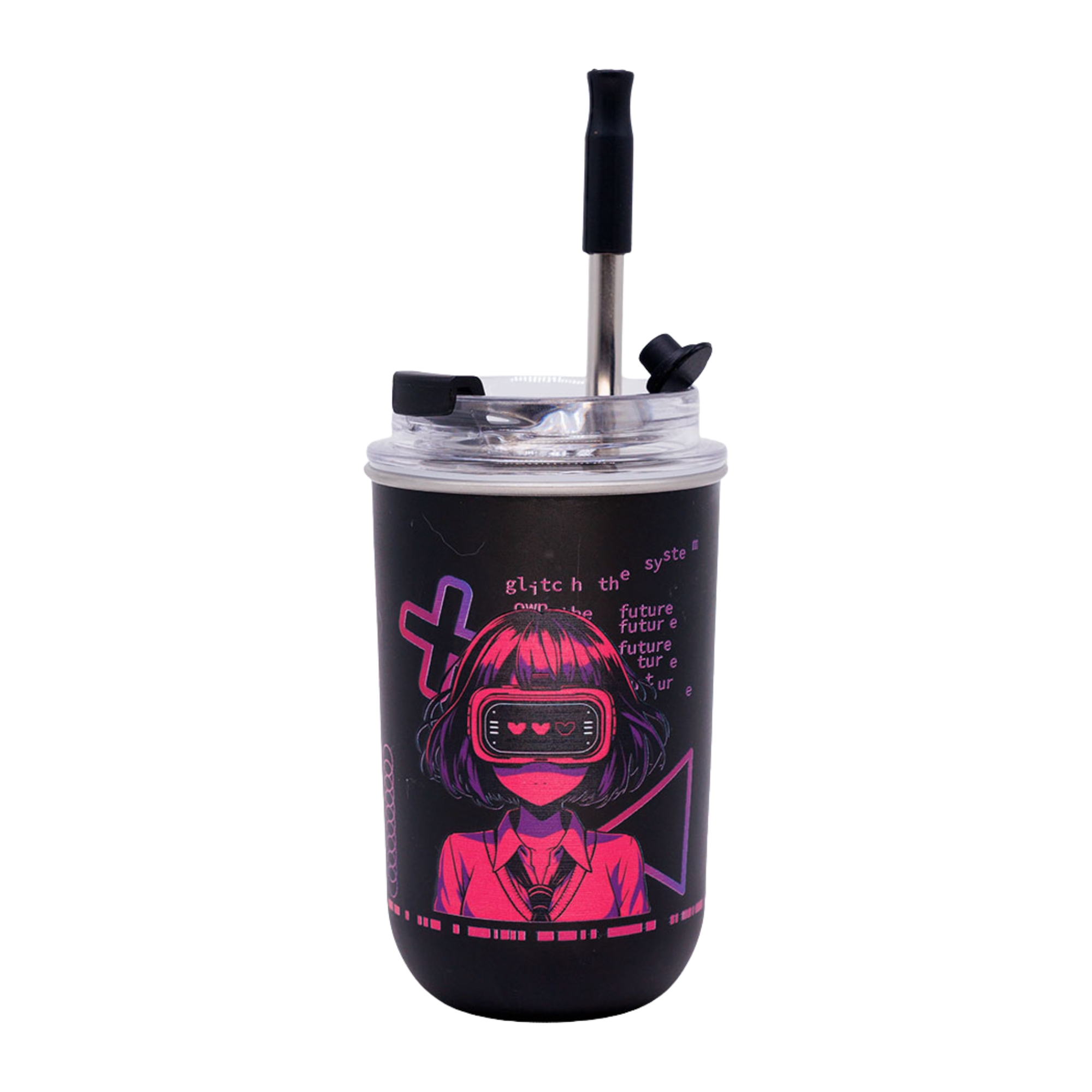 Copo Neo Nac c/ Canudo 300ml Cyberpunk Girl Zona Criativa - 10027333