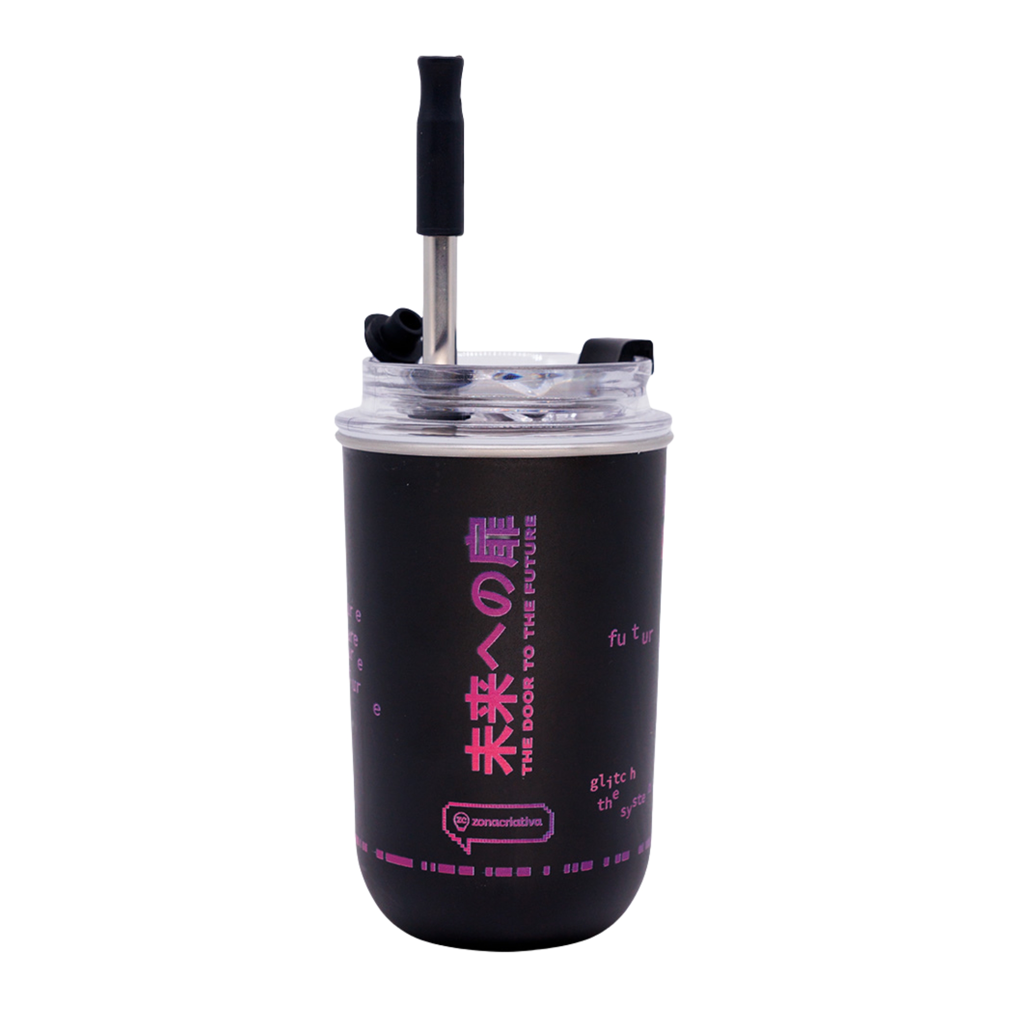Copo Neo Nac c/ Canudo 300ml Cyberpunk Girl Zona Criativa - 10027333