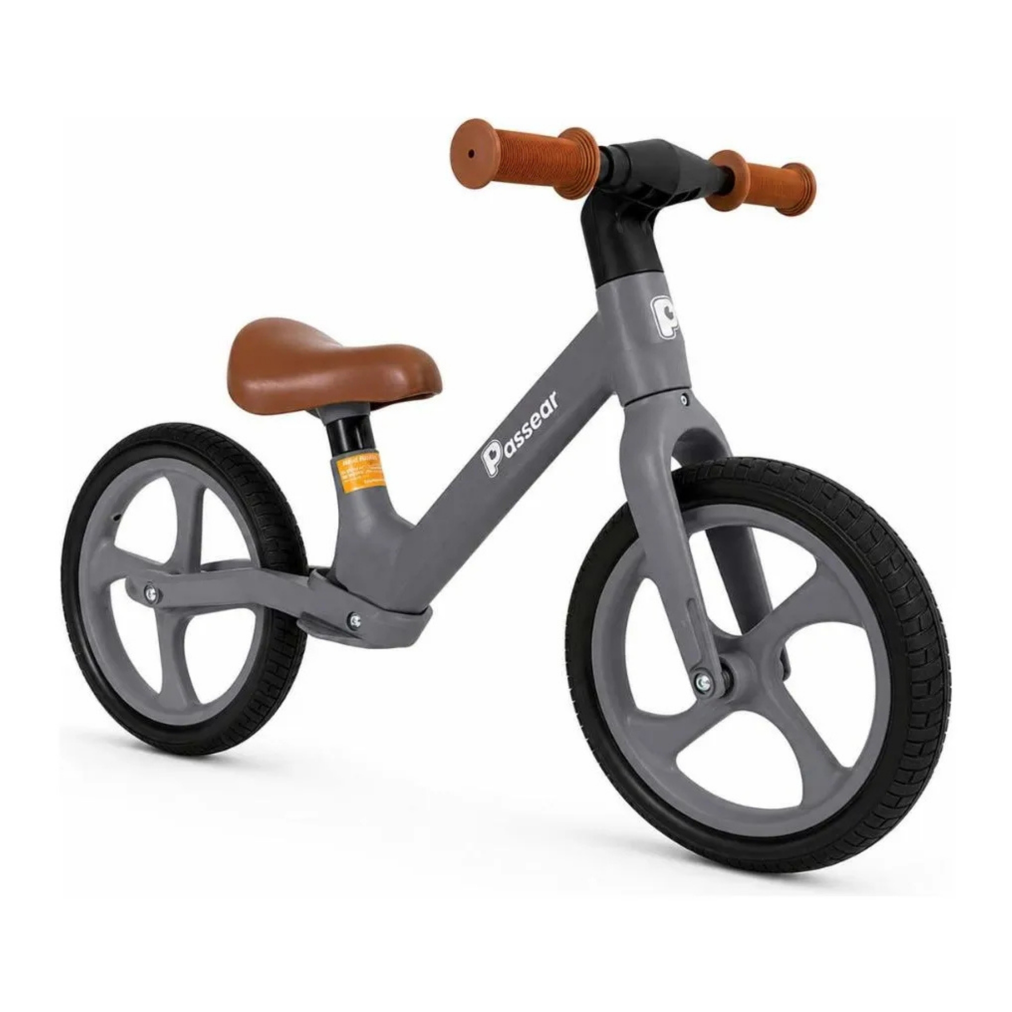 Bicicleta de Equilíbrio ZIG sem pedal cor cinza +3 Anos Passear Baby - 7908488107866