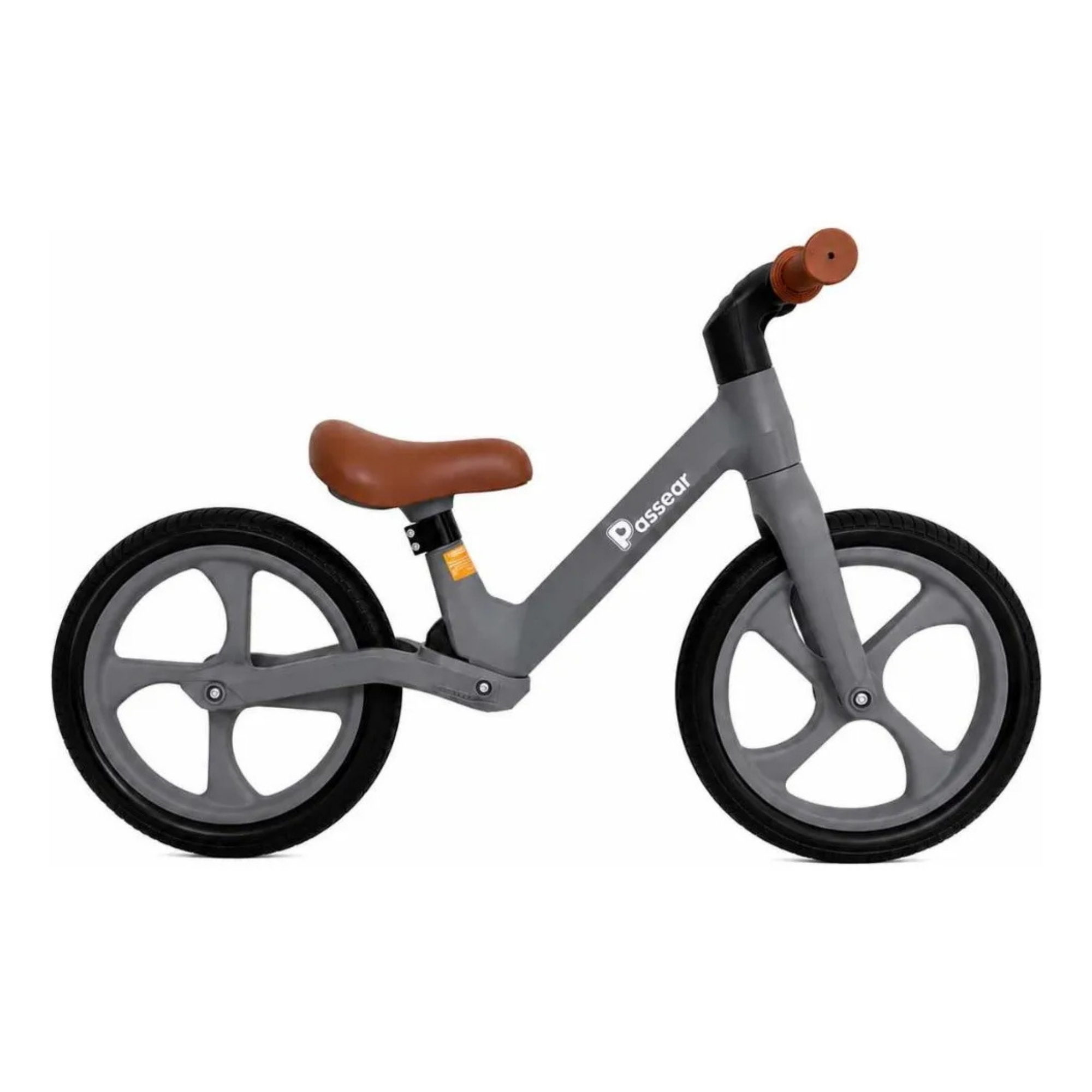 Bicicleta de Equilíbrio ZIG sem pedal cor cinza +3 Anos Passear Baby - 7908488107866