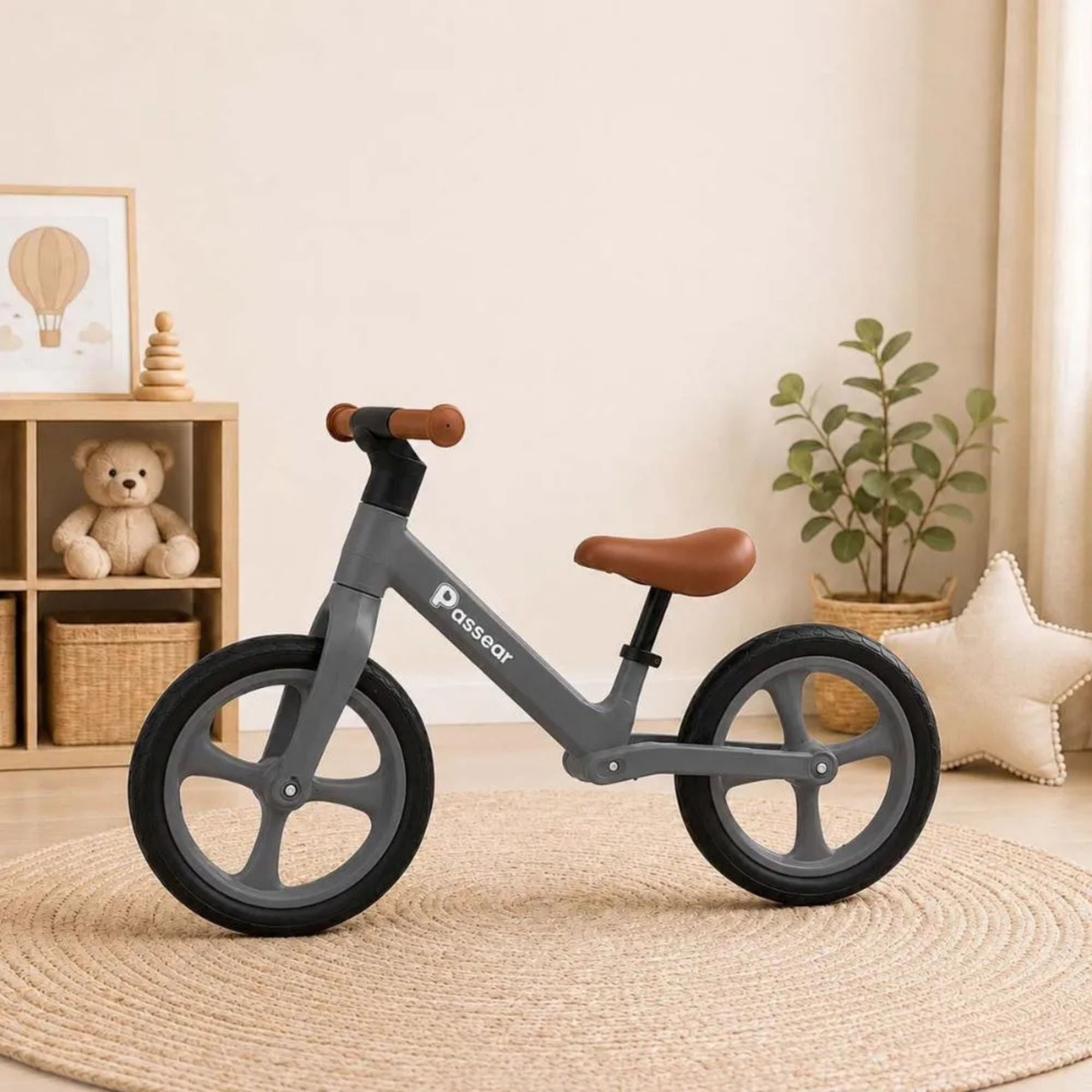 Bicicleta de Equilíbrio ZIG sem pedal cor cinza +3 Anos Passear Baby - 7908488107866