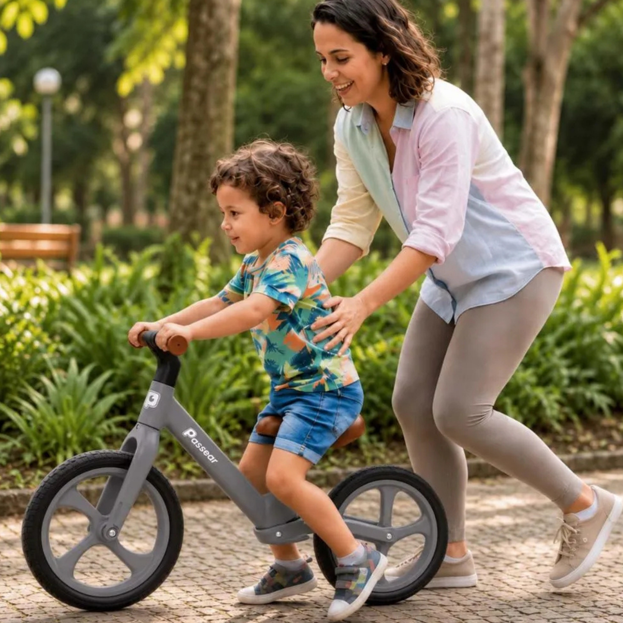 Bicicleta de Equilíbrio ZIG sem pedal cor cinza +3 Anos Passear Baby - 7908488107866