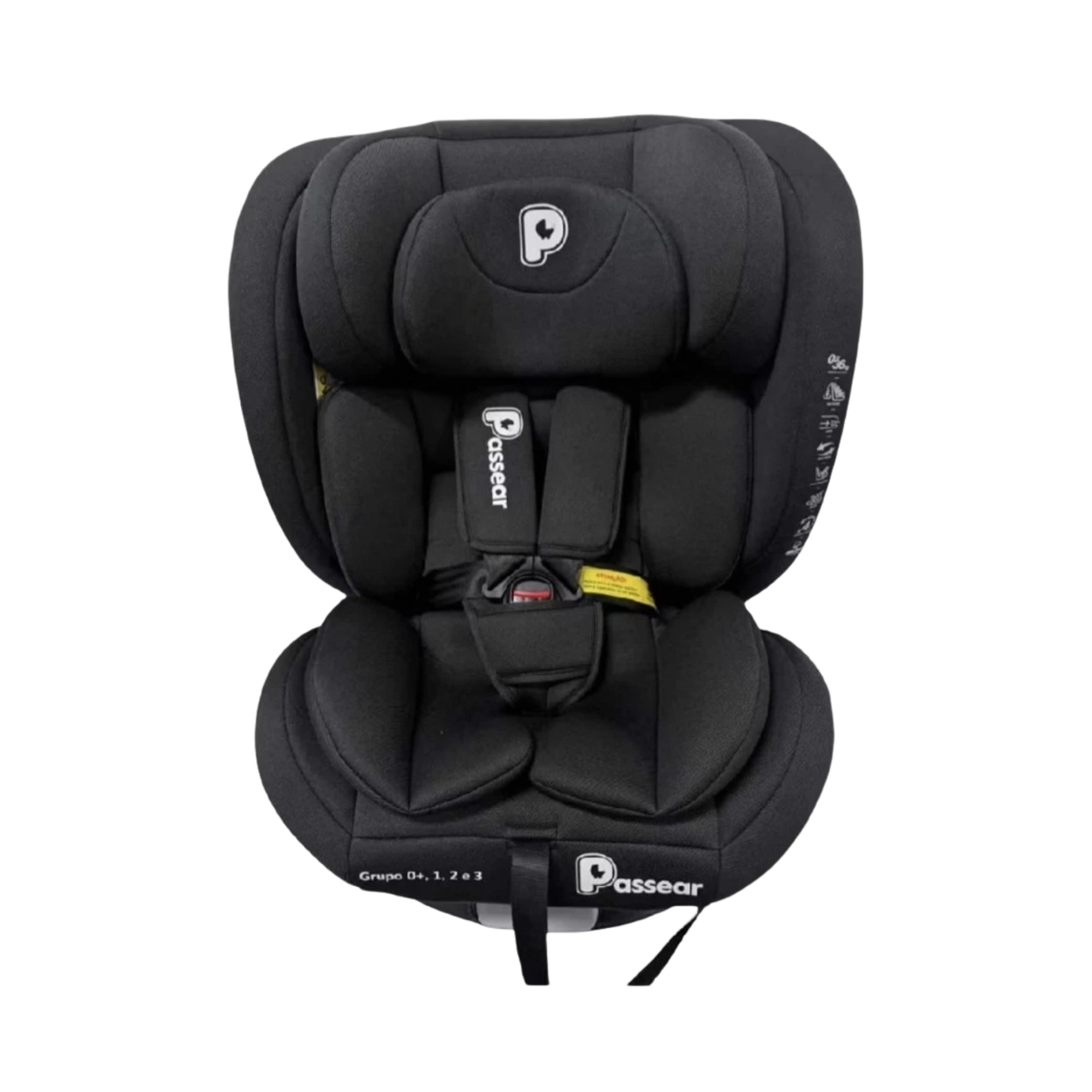 Cadeira para Carro Nora Plus com Isofix 360º Preta 0 a 36 Kg Passear Baby - 7908488108450
