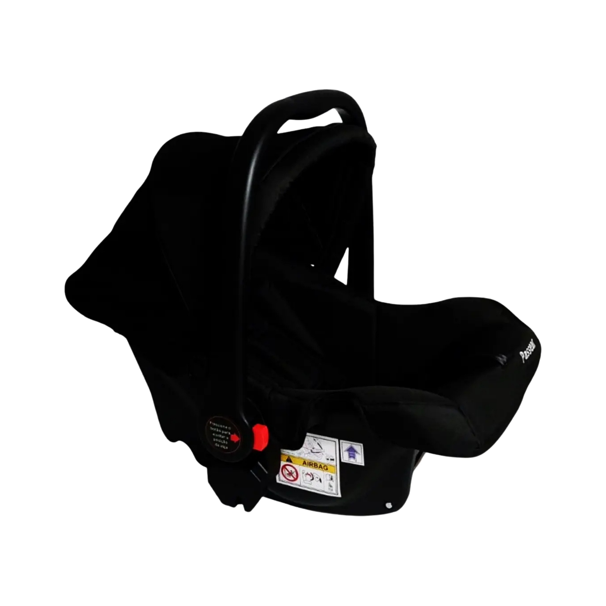 Carrinho Move Preto + Bebê Conforto Nina e Adaptador + Base Nina Passear Baby - 7908488106449