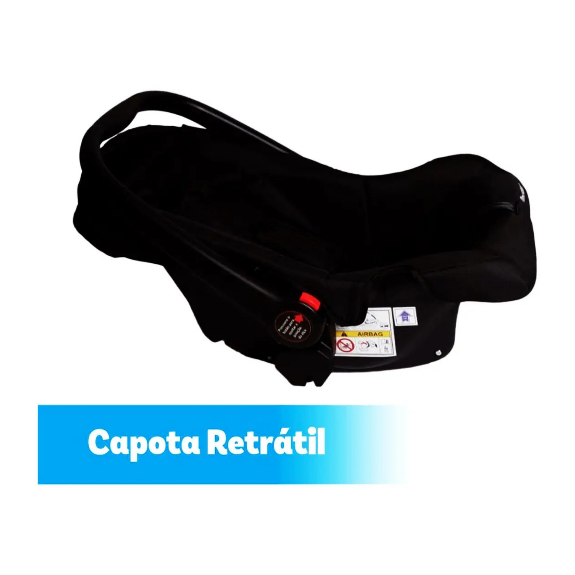 Carrinho Move Preto + Bebê Conforto Nina e Adaptador + Base Nina Passear Baby - 7908488106449