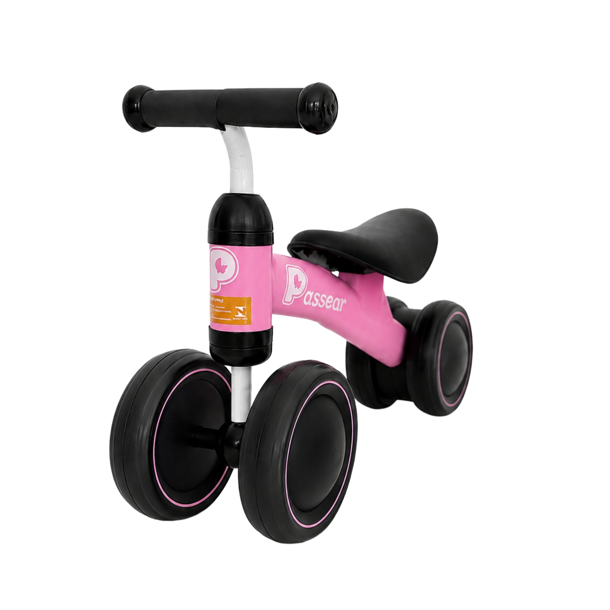 Bicicleta de Equilíbrio 4 Rodas na cor Rosa Passear Baby - 41284