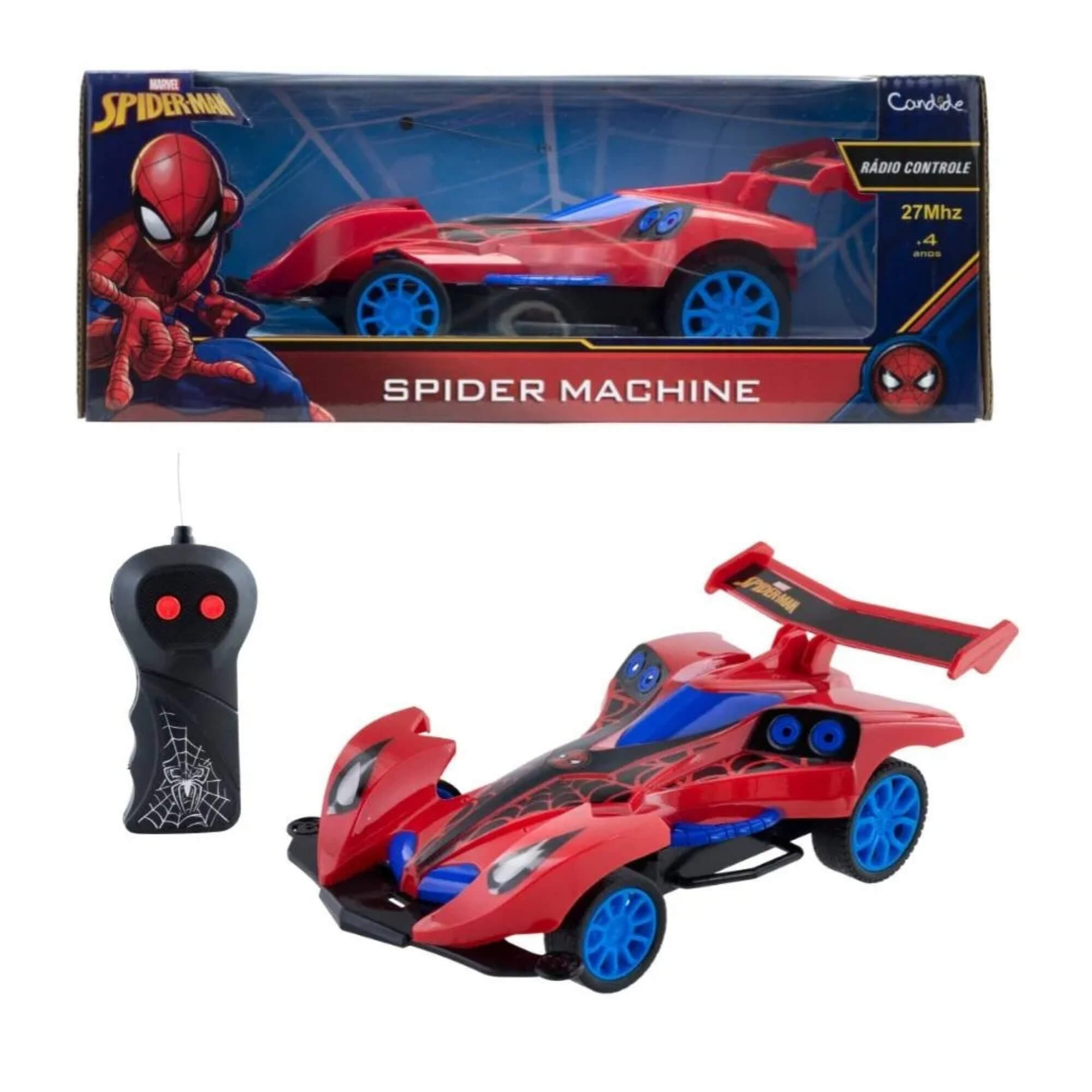 Carrinho de Controle Remoto Homem-Aranha Spider Machine Candide - 5812