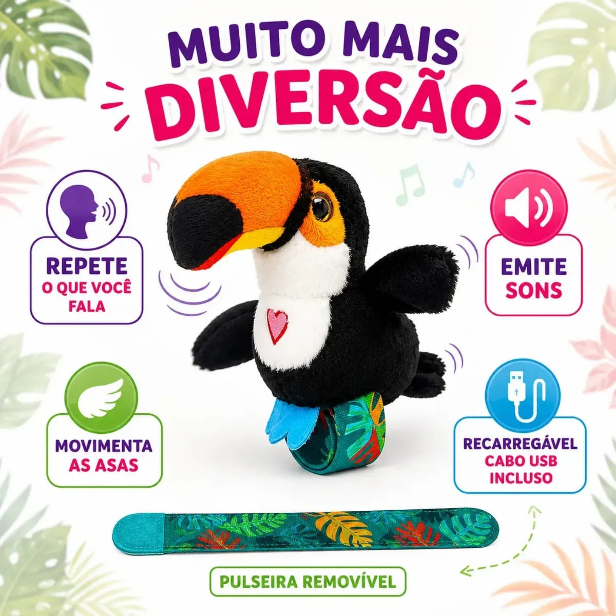 Pelúcia Interativa Happy Yappers Tucano Multikids - BR2777