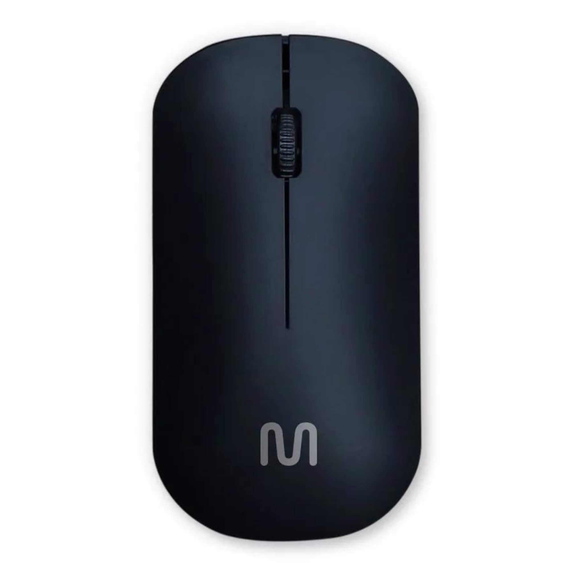 Mouse Sem Fio Slim Box Conexão Usb 1200dpi 3 Botões Box Preto - MO307 (Acompanha Pilhas)