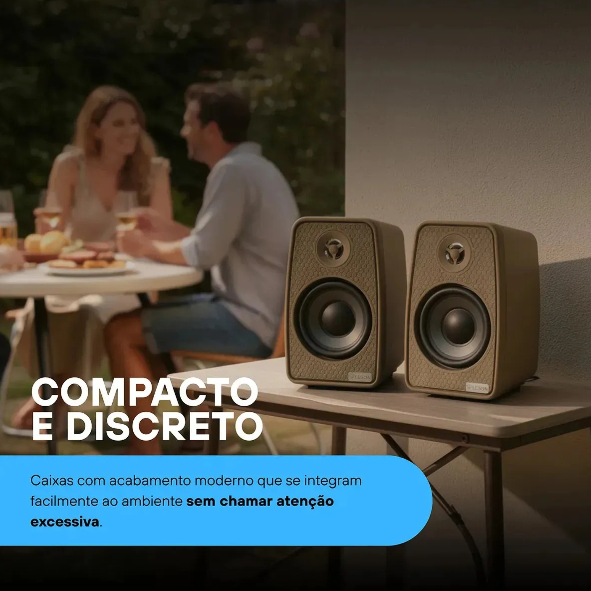 Par de Caixas de Som Ambiente 4 Polegadas 70W 8Ohms cor Cinza Petra Leson - 2LS70CX04